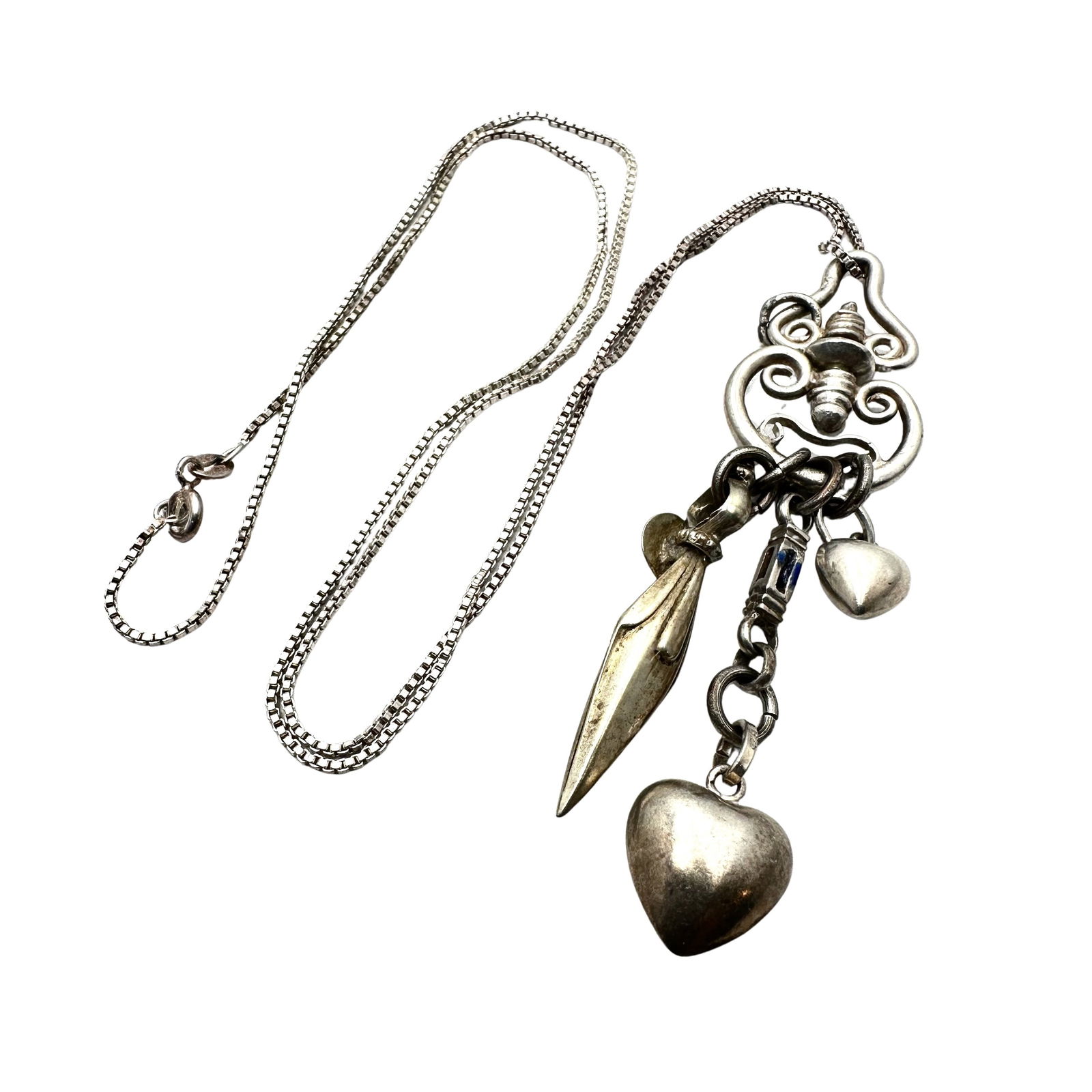 Unique Sterling Silver Pendant Necklace 24 Inch Chain 17 Grams (1 of 2)