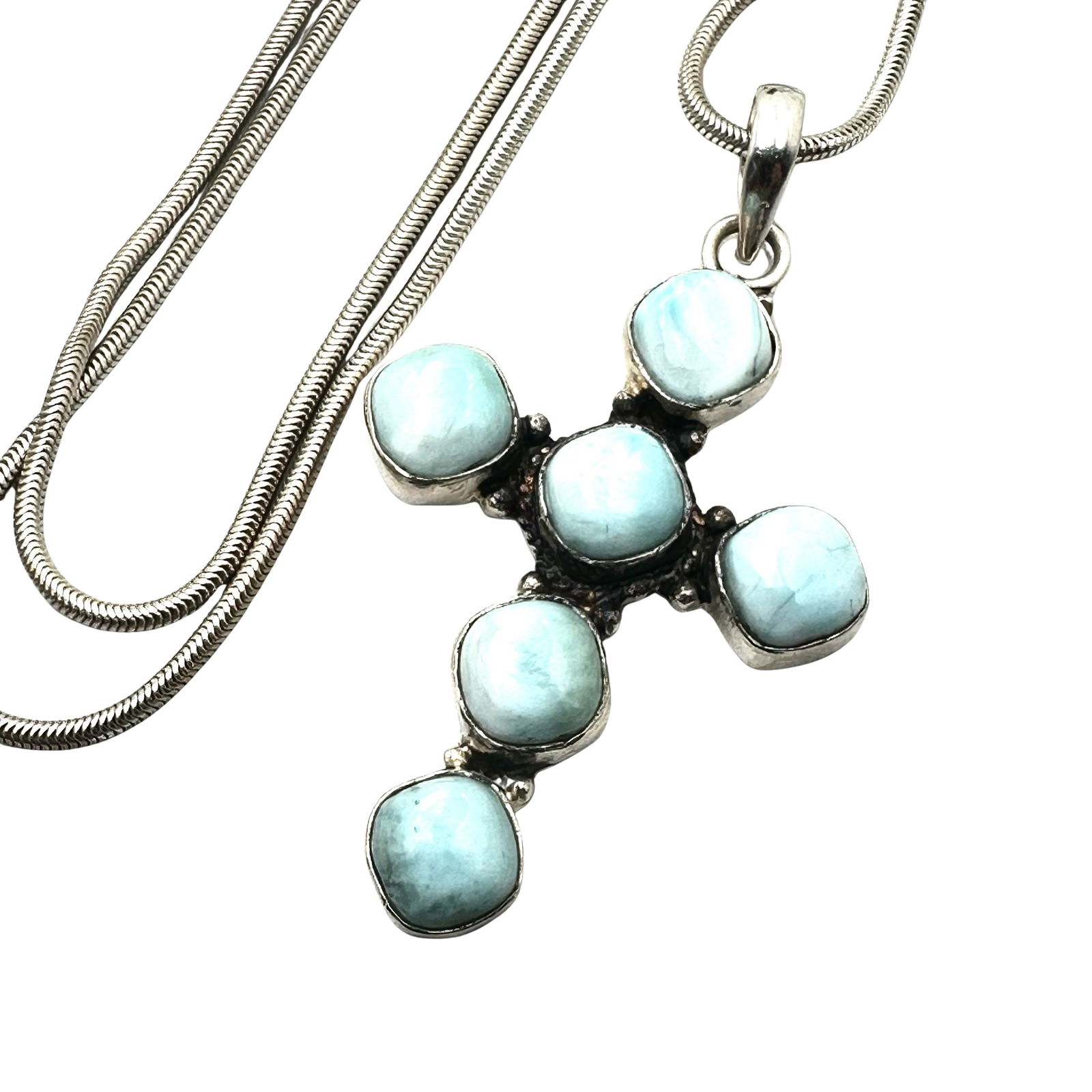 Labradorite Cross Pendant Sterling Silver 19 Inch Chain 17 Grams: Labradorite Cross Pendant Sterling Silver 19 Inch Chain 17 Grams