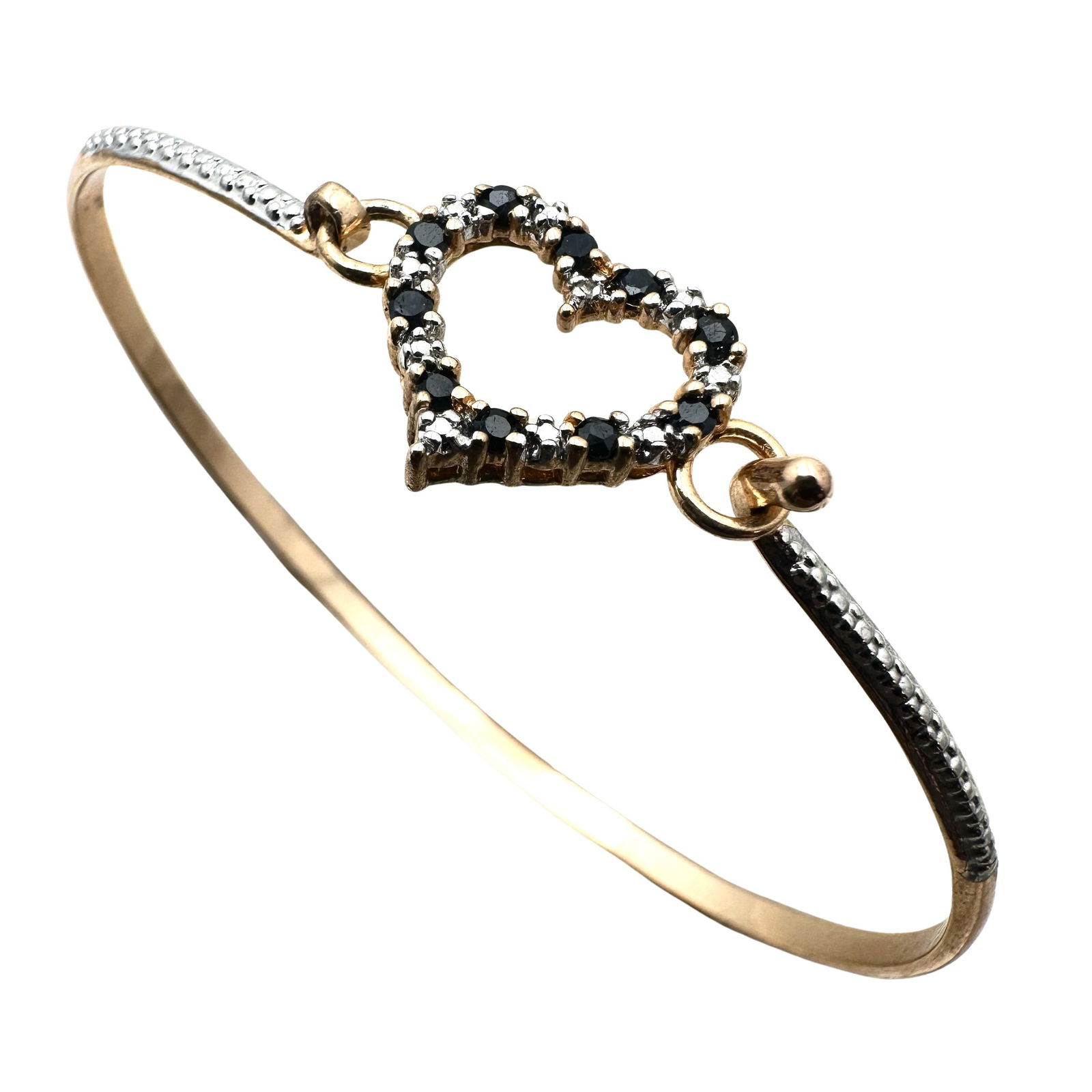 Diamond and Ruby Gold over Sterling Silver 7 1/4 Inch 8 Grams (1 of 2)