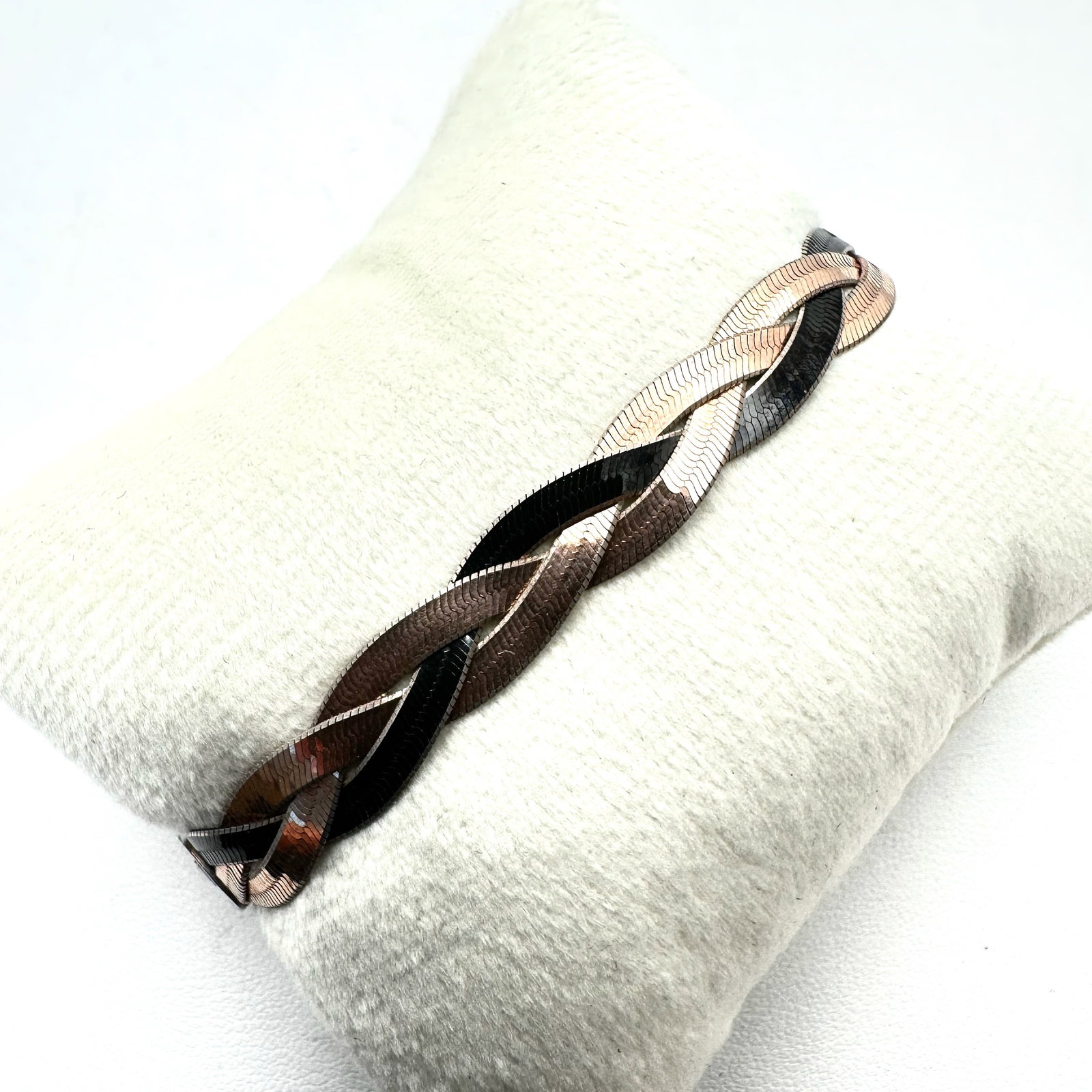 Rose Gold Over Sterling Silver Bracelet 7 Inch 8 Grams: Rose Gold Over Sterling Silver Bracelet 7 Inch 8 Grams