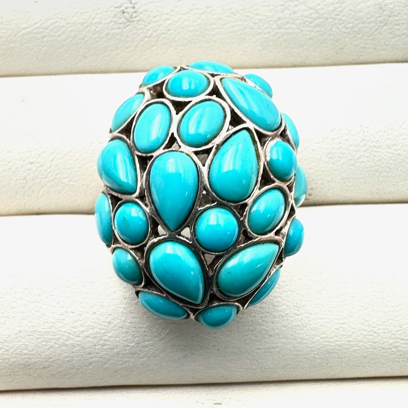 Michael Dawkins Turquoise Sterling Silver Statement Ring Size 5 Weight 15 Grams (1 of 3)