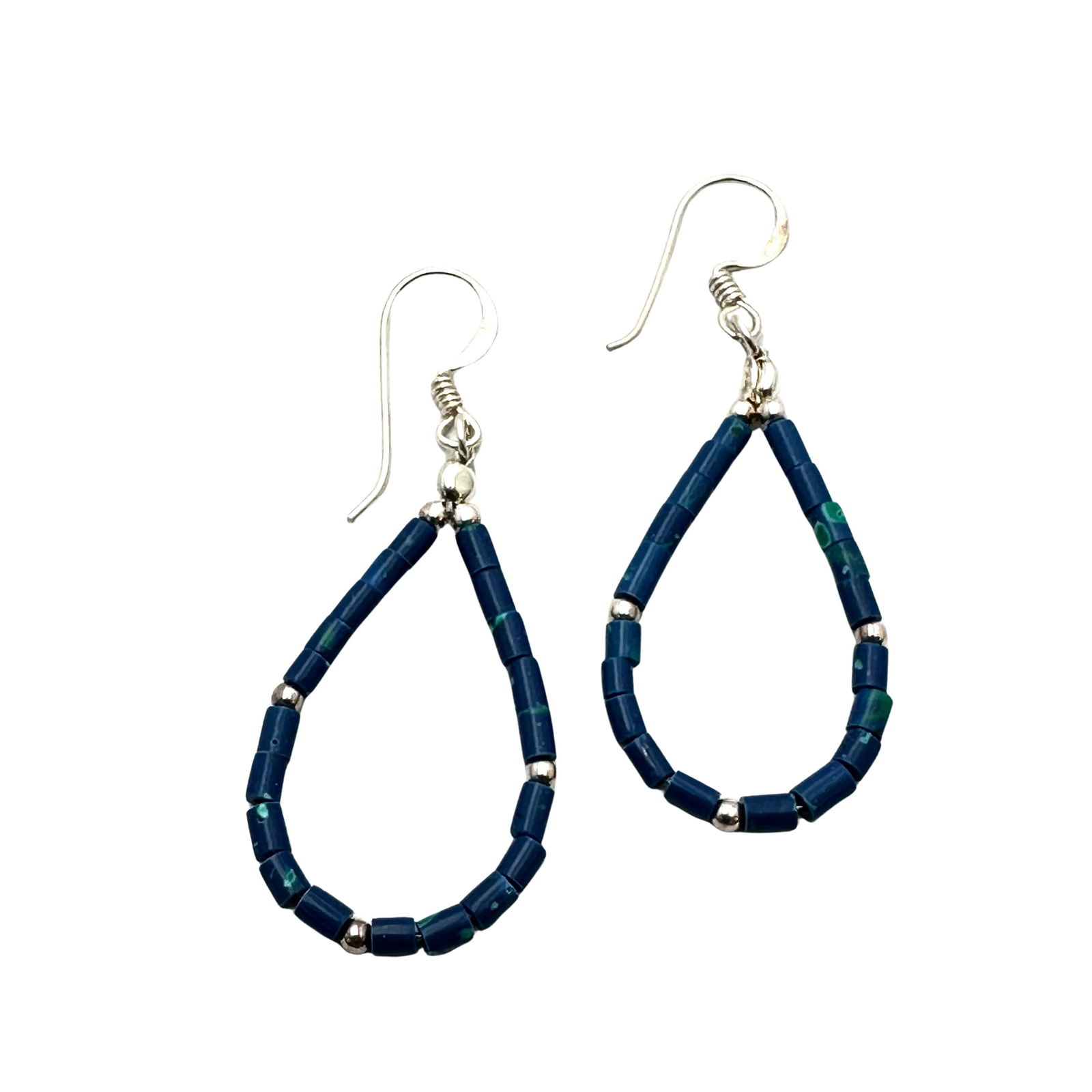 American Southwest Lapis Lazuli Sterling Silver Pierced 2 Inch Earrings: American Southwest Lapis Lazuli Sterling Silver Pierced 2 Inch Earrings