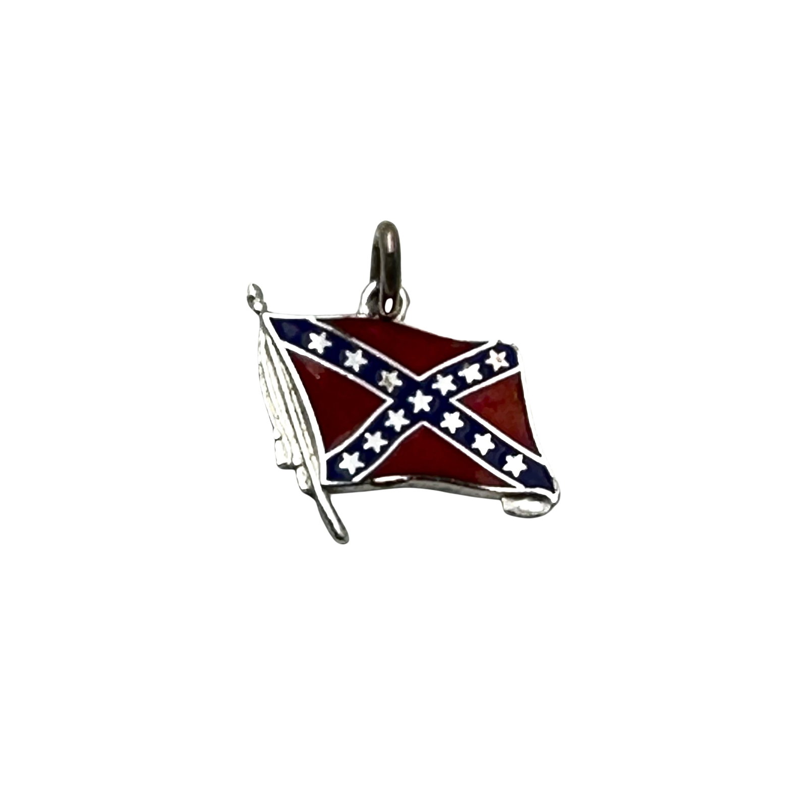 Vintage Confederate Flag Charm Sterling Silver 1/2 Inch: Vintage Confederate Flag Charm Sterling Silver 1/2 Inch