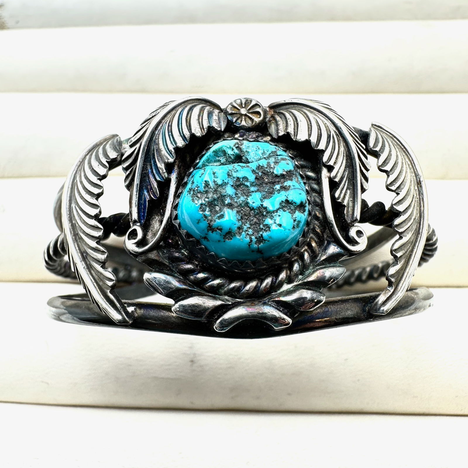 Vintage Native American B Begay Turquoise Sterling Silver Cuff Bracelet 33 Grams 6.25 Inch (1 of 2)