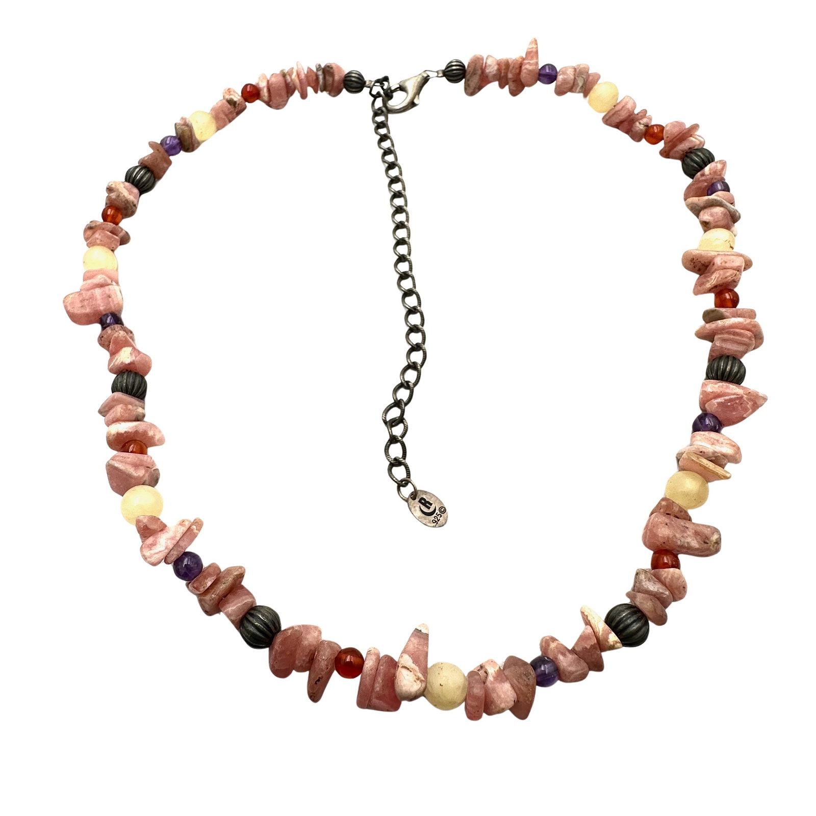American Southwest Turquoise Heisi Bead Sterling Silver Necklace 17 Inch: American Southwest Turquoise Heisi Bead Sterling Silver Necklace 17 Inch