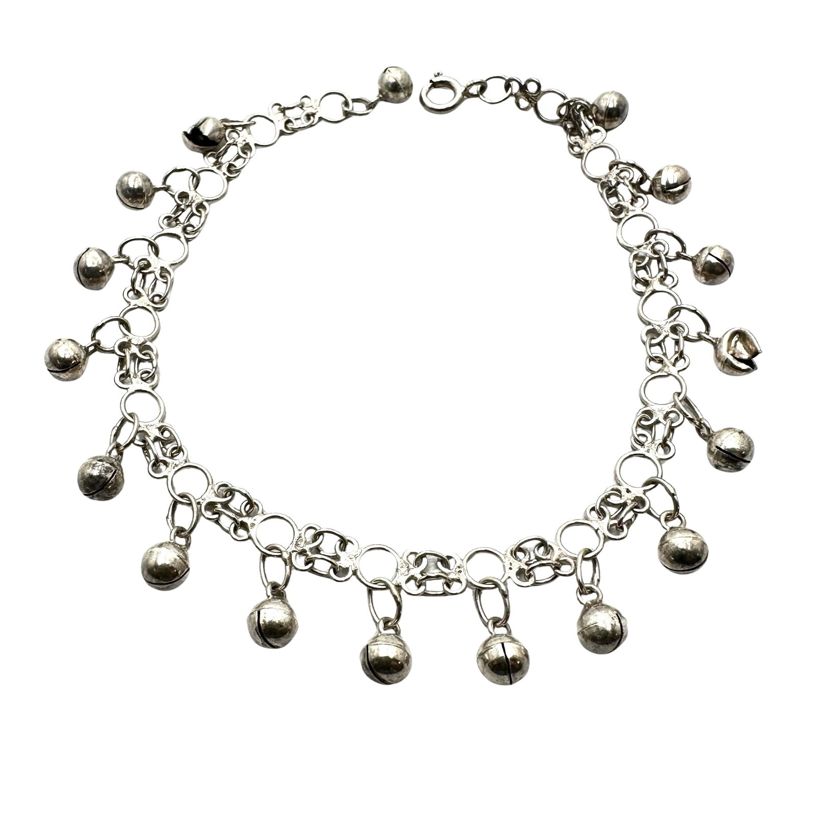 Sterling Silver Charm Bead 7.5 Inch Bracelet 8.9 Grams (1 of 2)