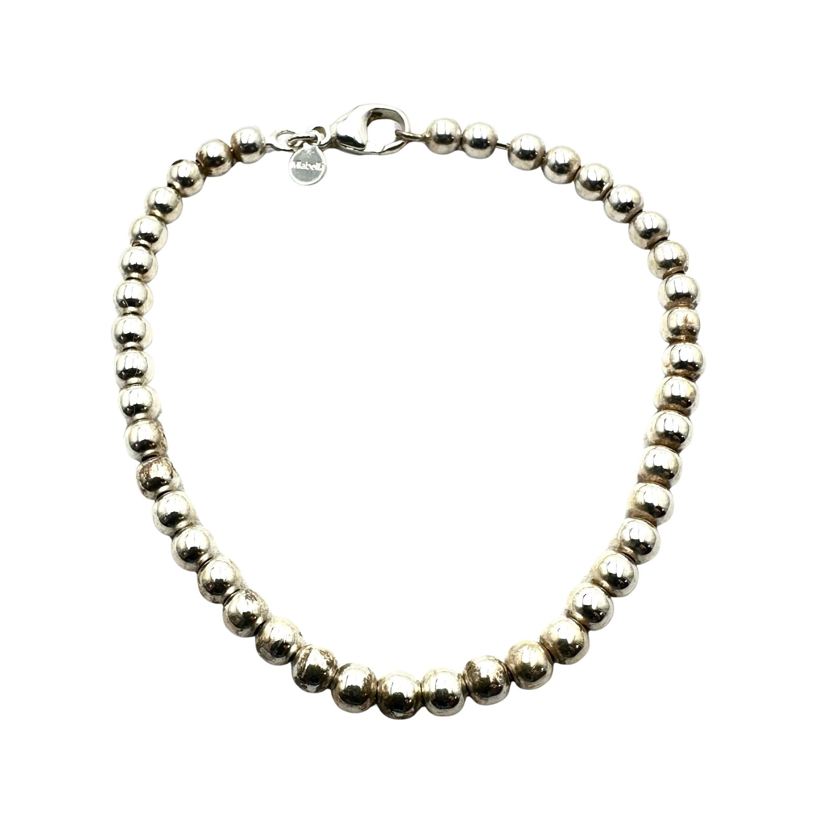 Italy Sterling Silver Bead Bracelet 6.75 Inch 5.4 Grams (1 of 2)