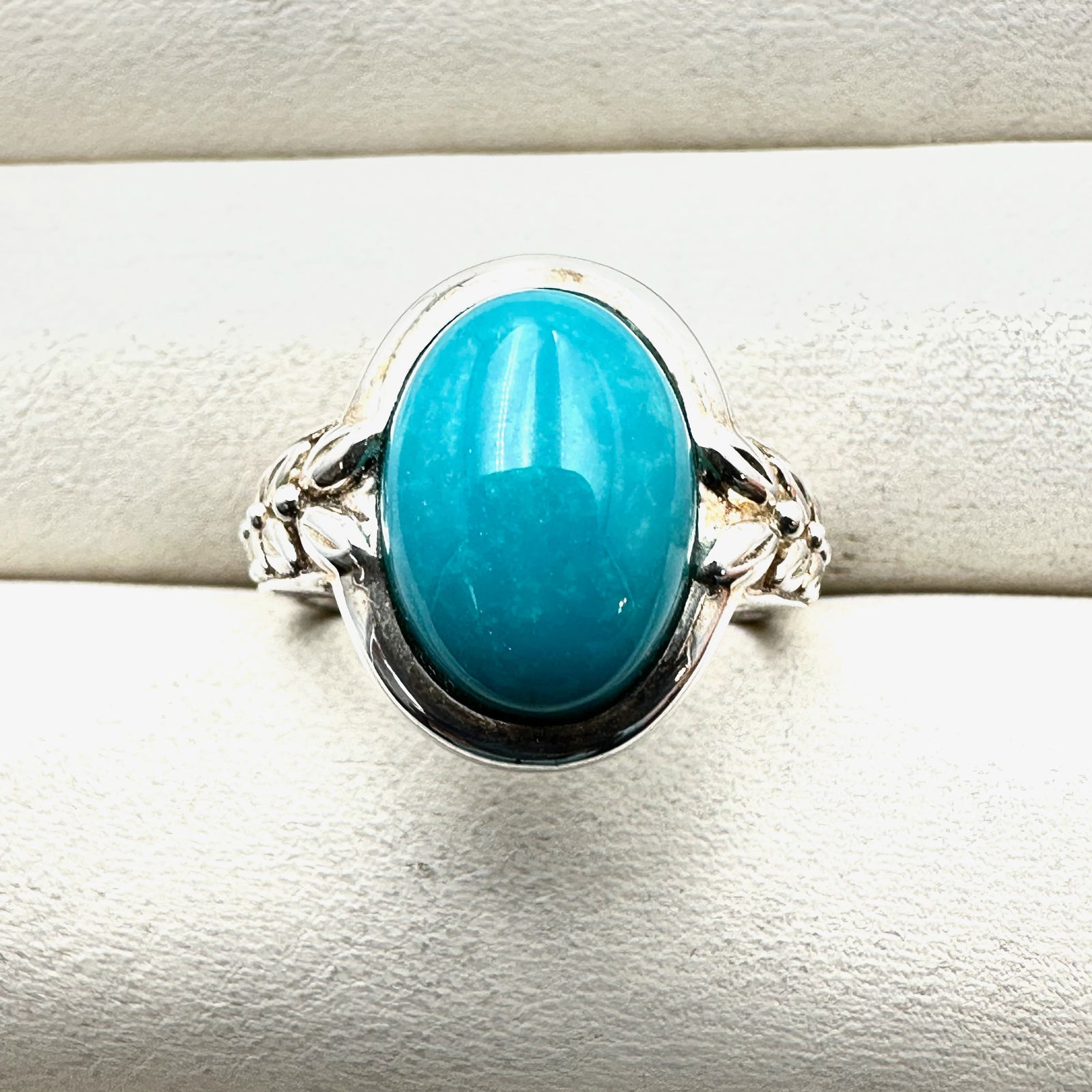 Blue Turquoise Sterling Silver Ring Size 7 Weight 6.7 Grams (1 of 2)