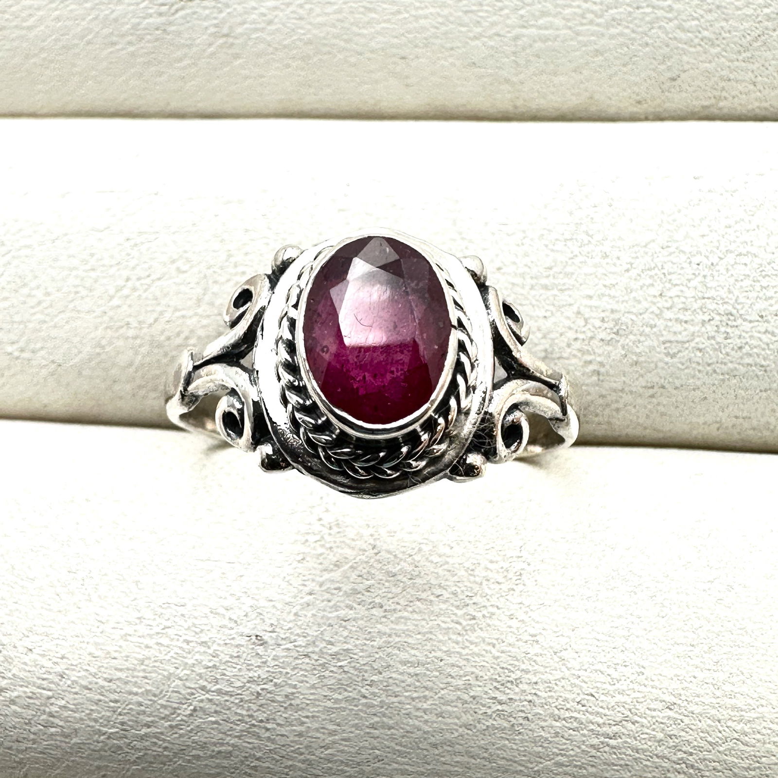 Blue Gemstone Sterling Silver Ring Size 5 Weight 8.2 Grams (1 of 2)