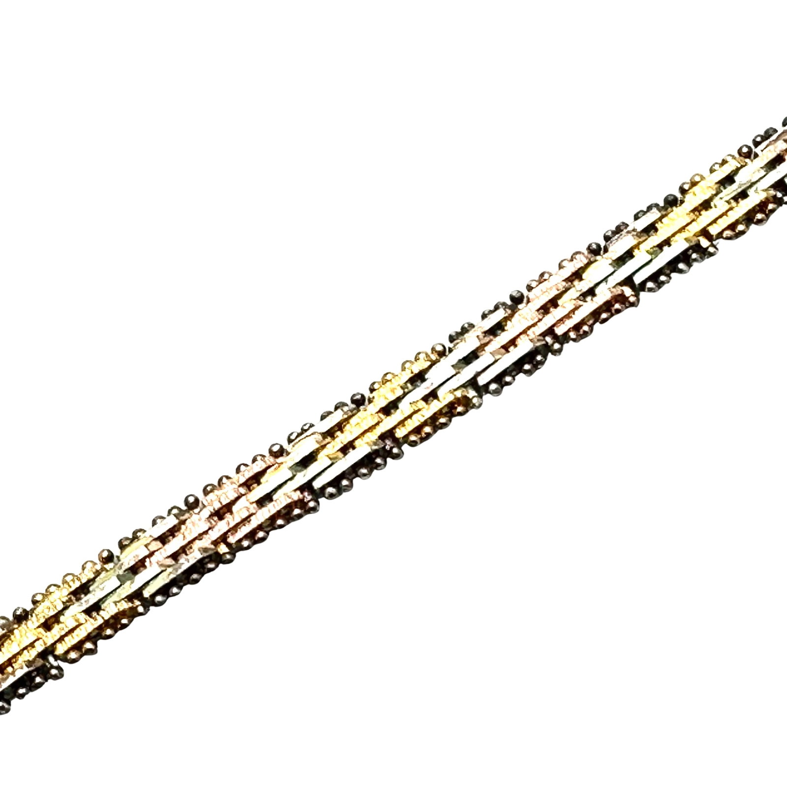 Tri Color Woven Design Sterling Silver Bracelet 6.5 Inch Weight 10.7 Grams: Tri Color Woven Design Sterling Silver Bracelet 6.5 Inch Weight 10.7 Grams