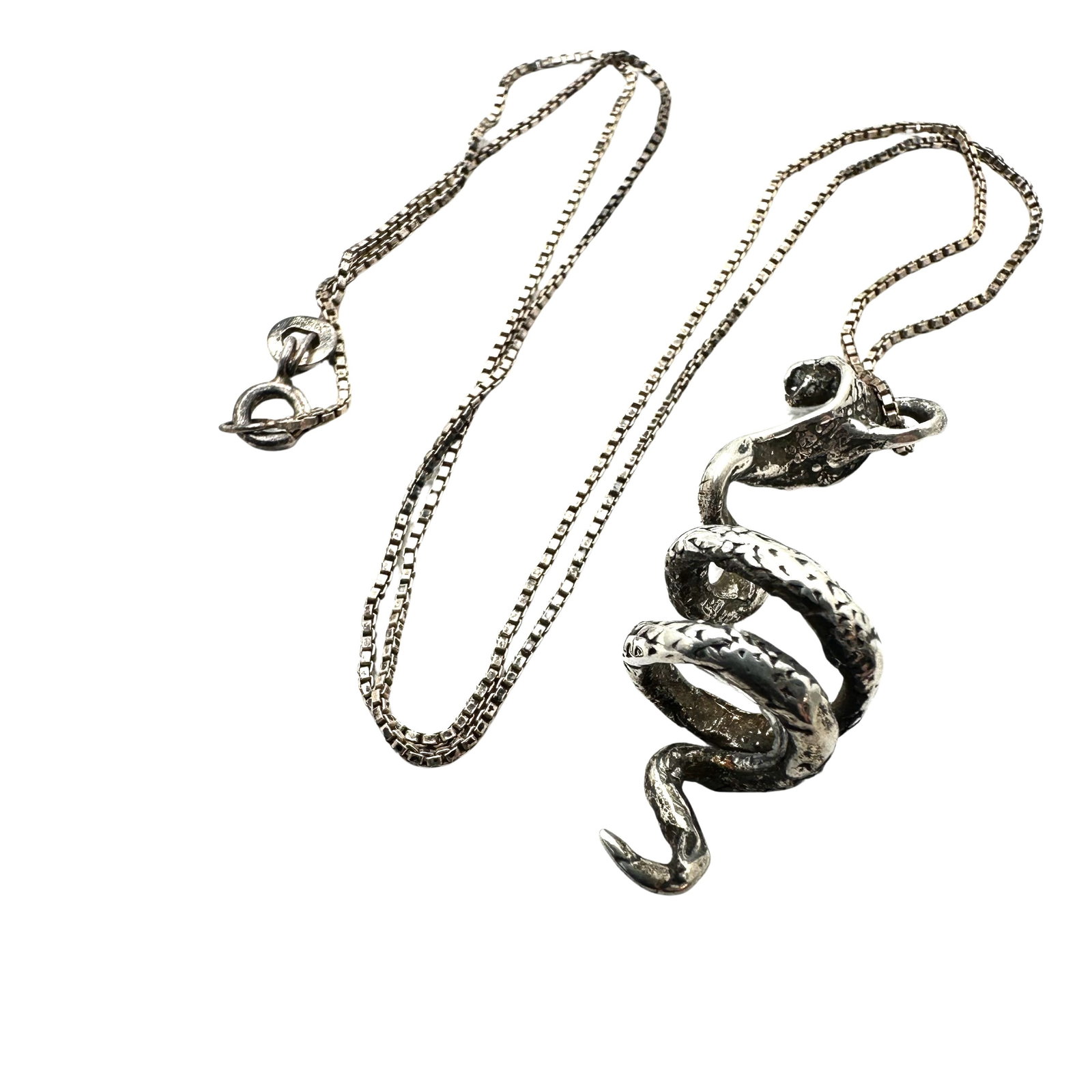 Snake Cobra Pendant Sterling Silver Necklace 18 Inch Chain: Snake Cobra Pendant Sterling Silver Necklace 18 Inch Chain