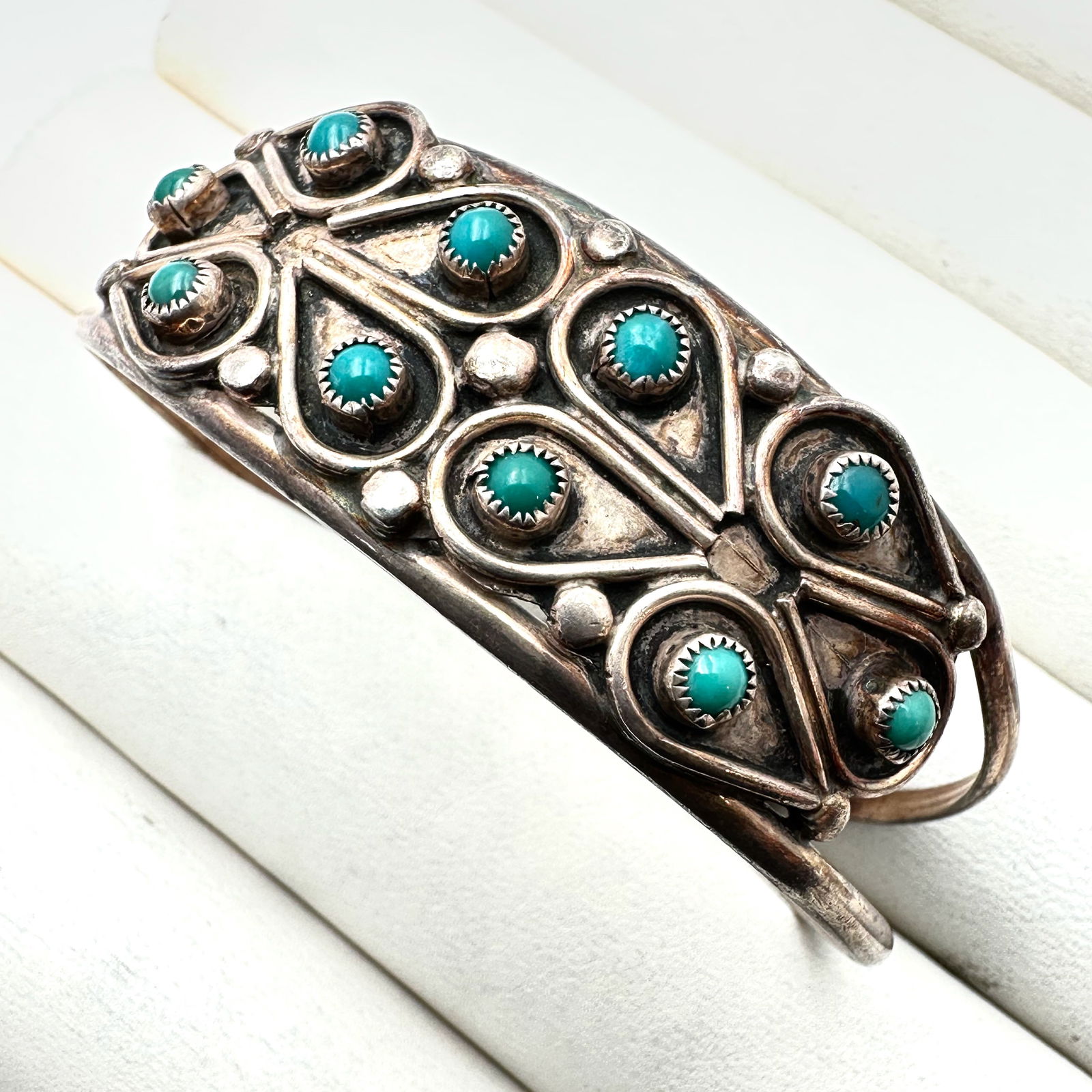 Native American Hallmarked D. A. Jim Turquoise Sterling Silver Cuff Bracelet 6.5 Inch 14.62 Grams (1 of 3)