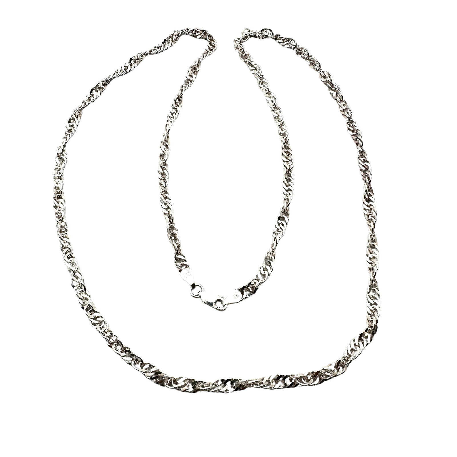 Italy Twist Design Sterling Silver Chain 24 Inch Long Length 18 Grams: Italy Twist Design Sterling Silver Chain 24 Inch Long Length 18 Grams