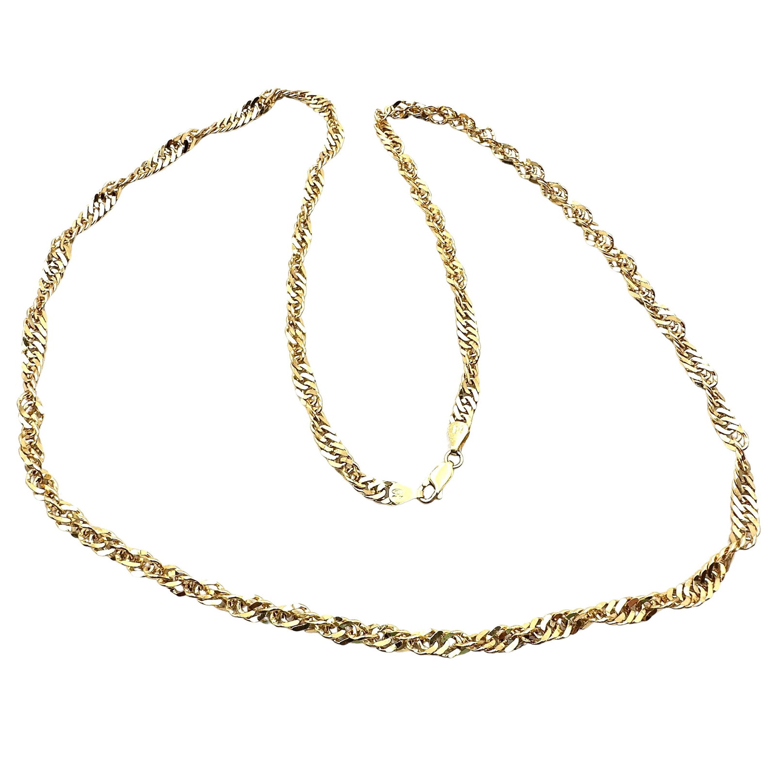 Italy Twist Design Gold Over Sterling Silver Chain 28 Inch Long Length 30 Grams: Italy Twist Design Gold Over Sterling Silver Chain 28 Inch Long Length 30 Grams