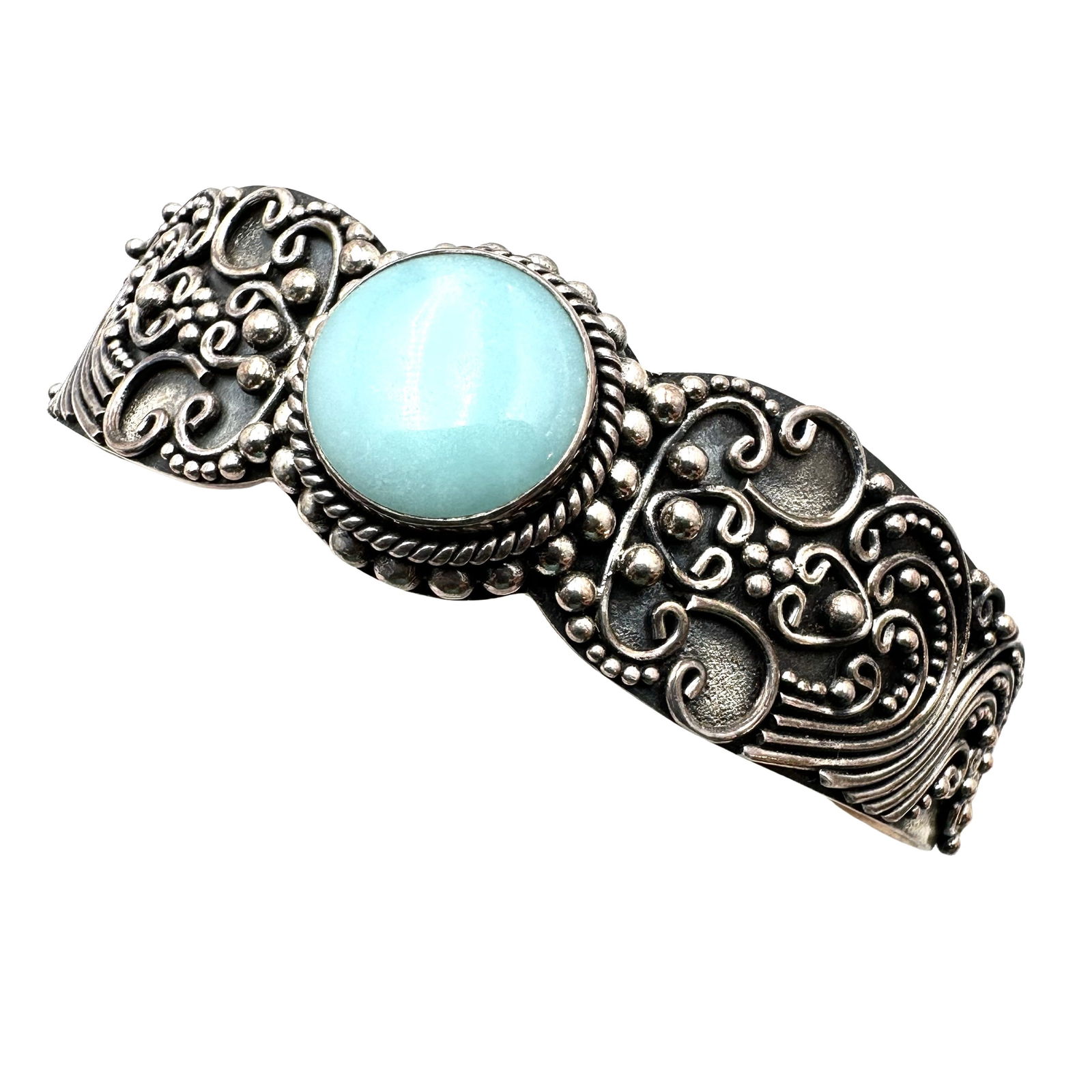 Suarti BA Blue Gemstone Sterling Silver Bracelet Size 8 Inch Weight 41 Grams (1 of 2)