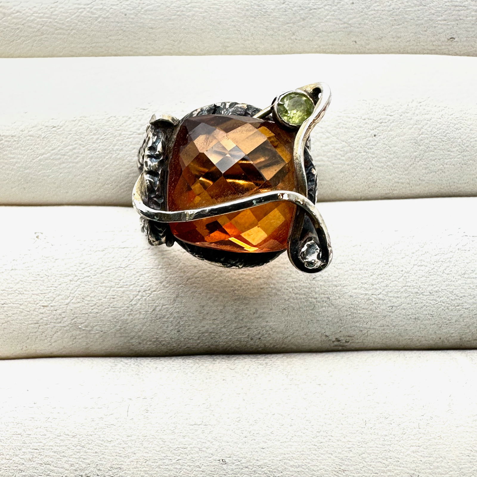 Artisan Multi Gemstone Sterling Silver Ring Size 7 Weight 9.5 Grams (1 of 2)