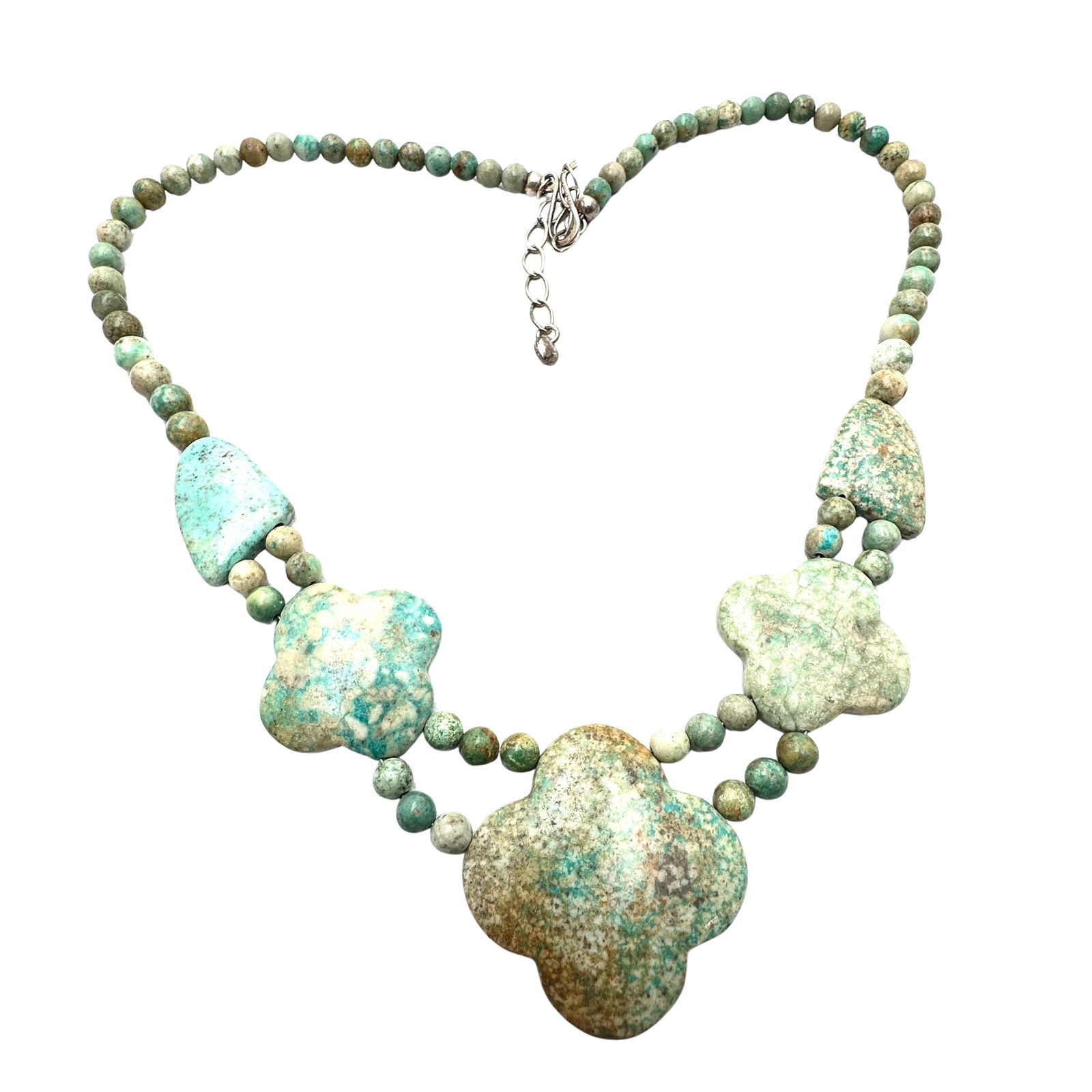 Jay King Mine Finds Green Speckled Gemstone Sterling Silver Necklace 18 to 20 Inch: Jay King Mine Finds Green Speckled Gemstone Sterling Silver Necklace 18 to 20 Inch