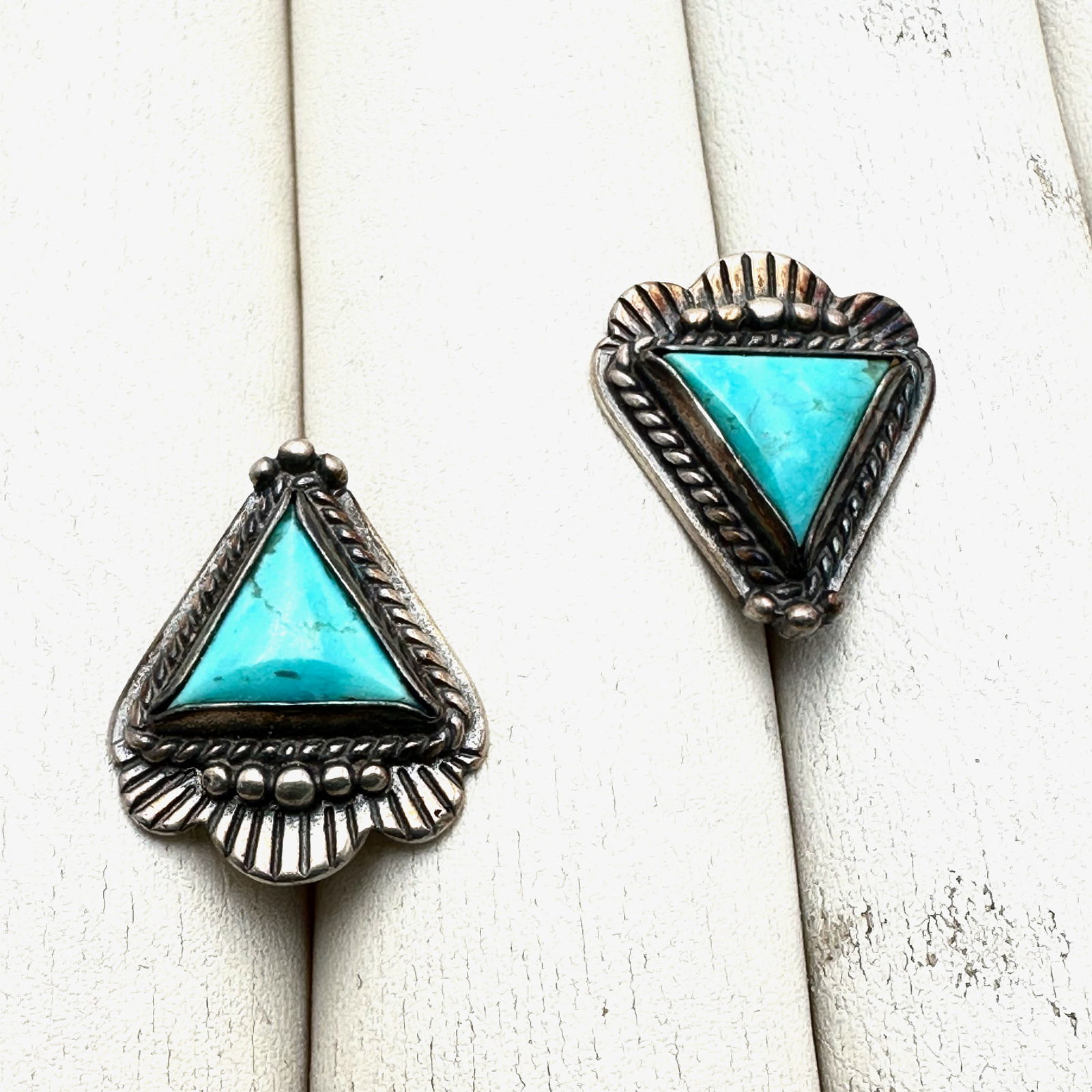 Shube Turquoise Sterling Silver Pierced Earrings 3/4 Inch: Shube Turquoise Sterling Silver Pierced Earrings 3/4 Inch