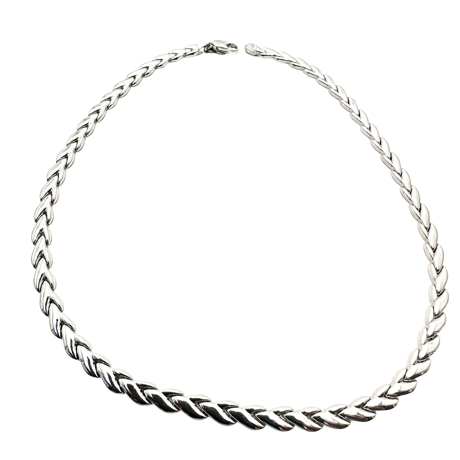 Clarks Fancy Heavy Link Sterling Silver Necklace 18 Inch Weight 21 Grams (1 of 2)