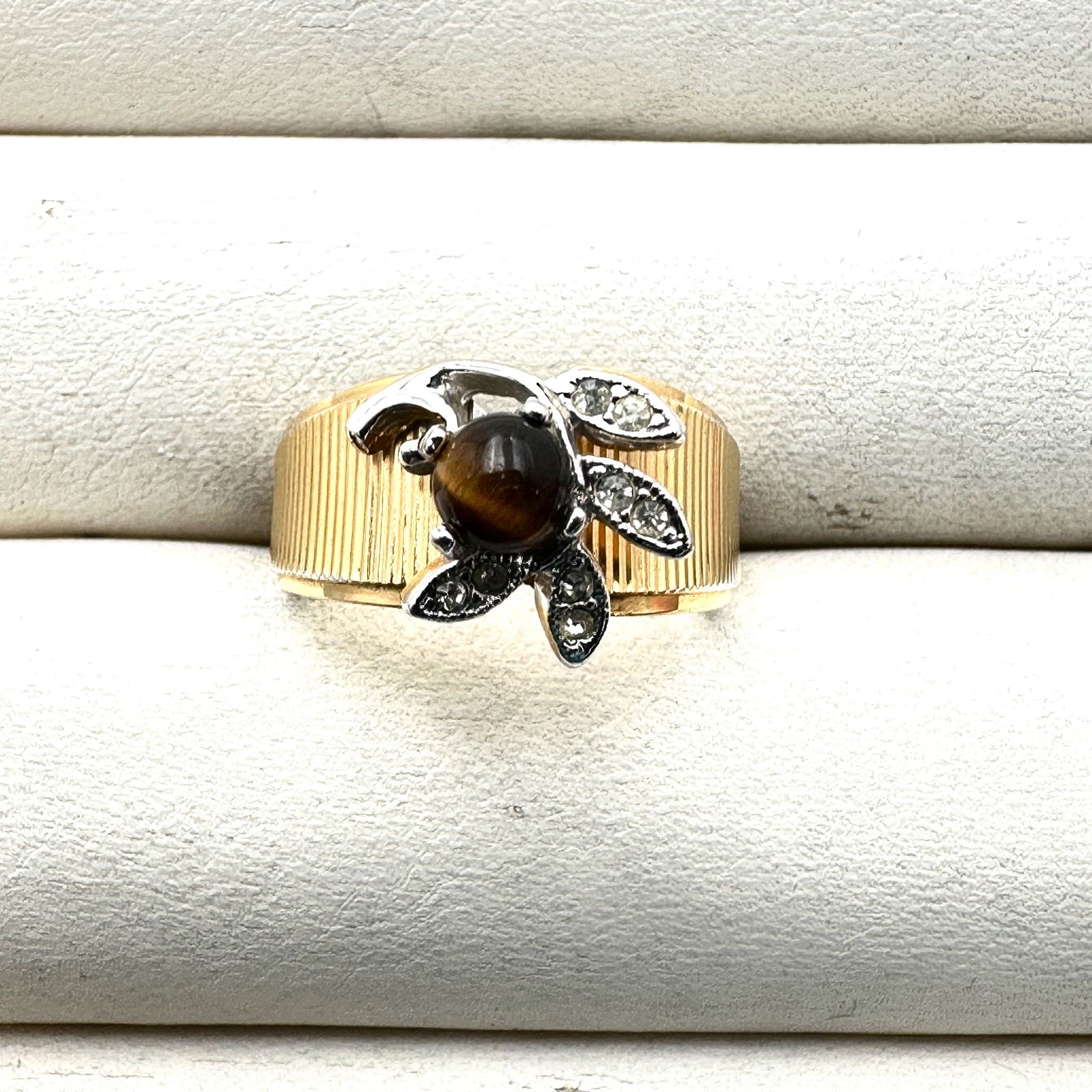 Vintage 14K Gold Filled Ring Tigers Eye Size 8 (1 of 2)