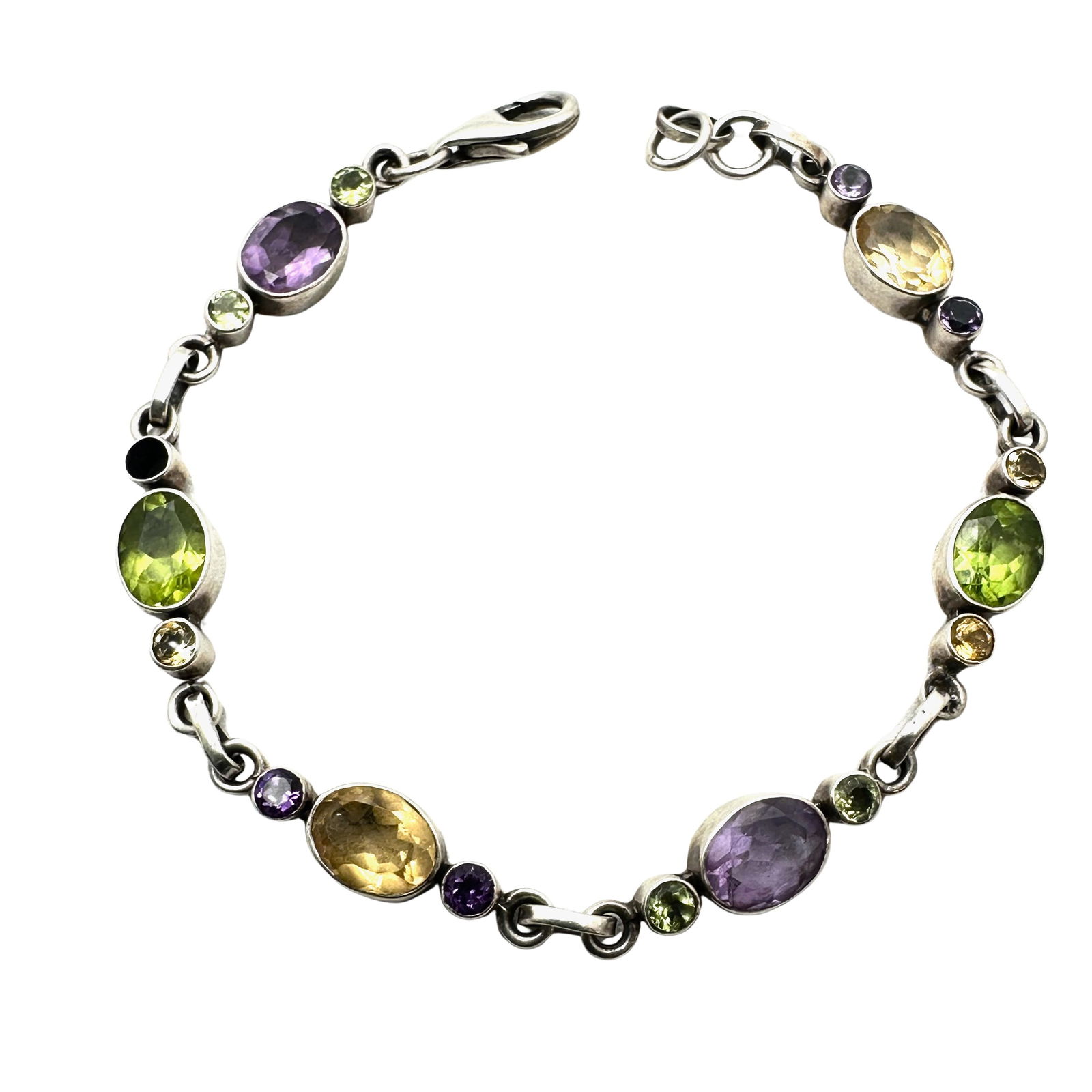 Nicky Butler Multi Gemstone Sterling Silver Bracelet 7 Inch 8.3 Grams (1 of 2)