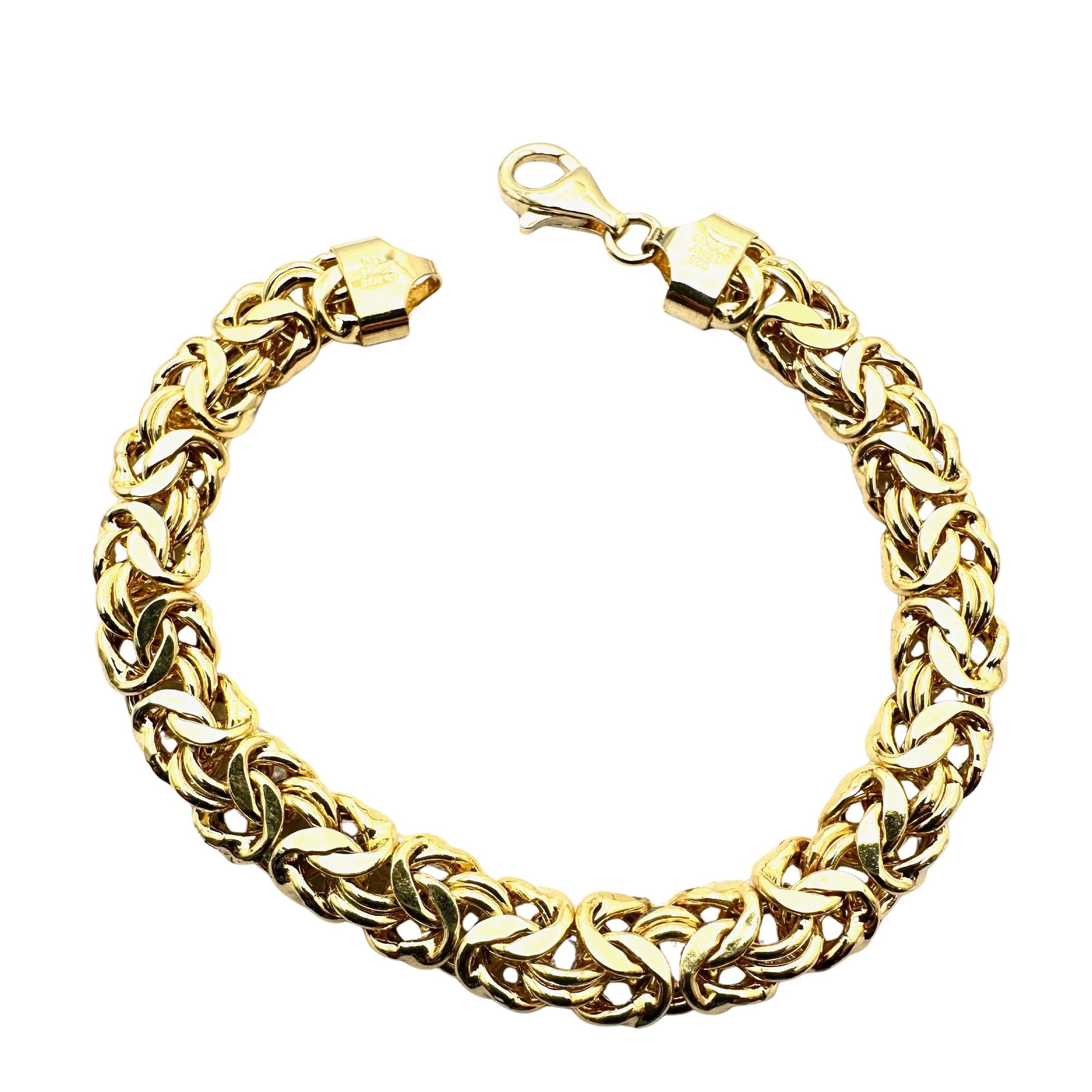 Italy Gold Over Sterling Silver Chain Bracelet 7 Inch 12.7 Grams: Italy Gold Over Sterling Silver Chain Bracelet 7 Inch 12.7 Grams