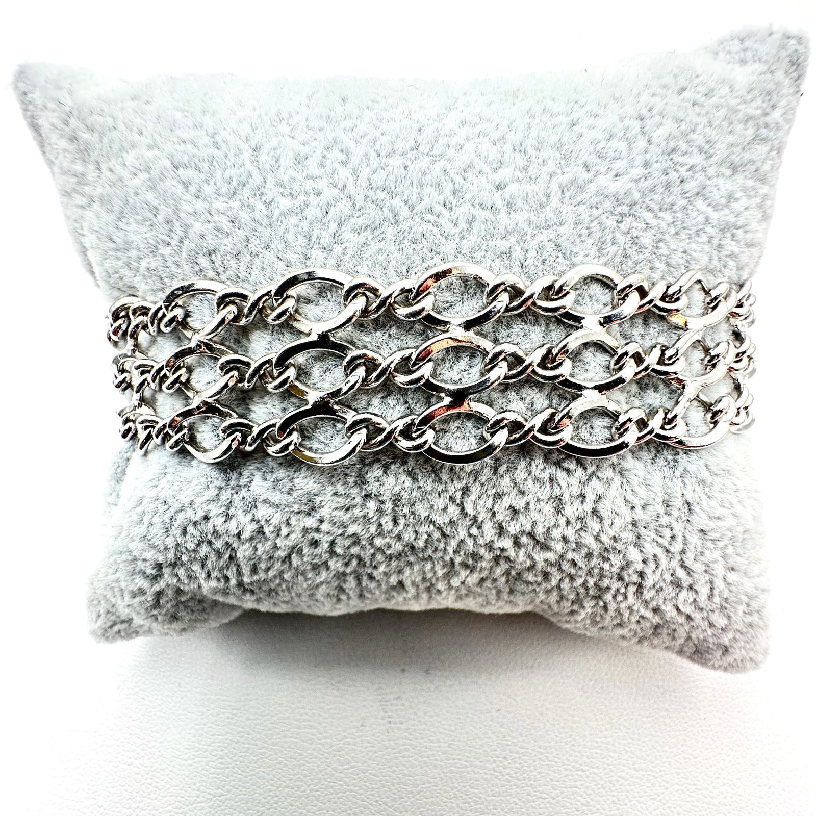 Vintage Wide Charm Bracelet Sterling Silver Wear with Charms or Alone 7.5 Inch 21.9 Grams: Vintage Wide Charm Bracelet Sterling Silver Wear with Charms or Alone 7.5 Inch 21.9 Grams