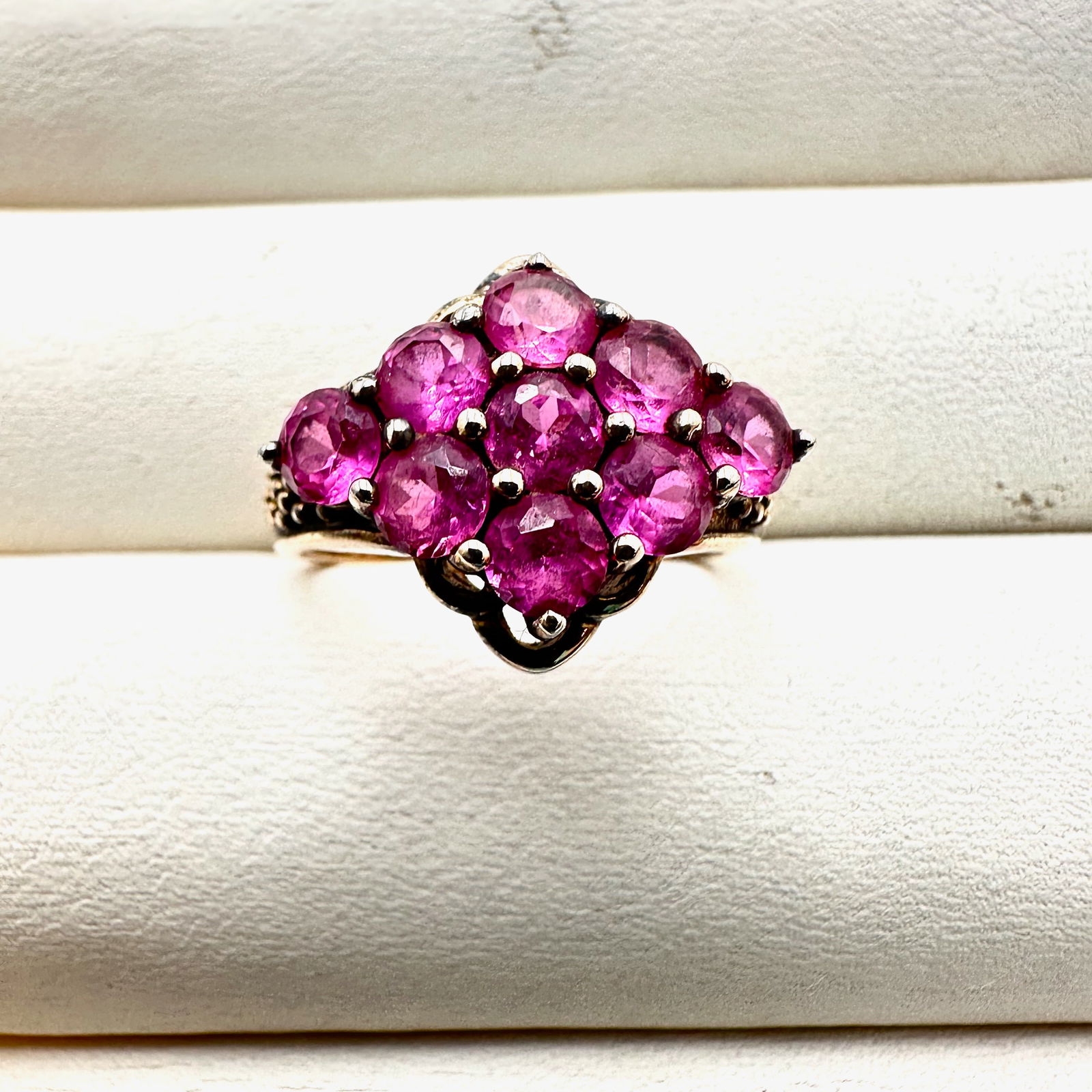 Ross Simons Pink Gemstone Gold Over Sterling Silver Ring Size 8 Weight 5.1 Grams (1 of 2)