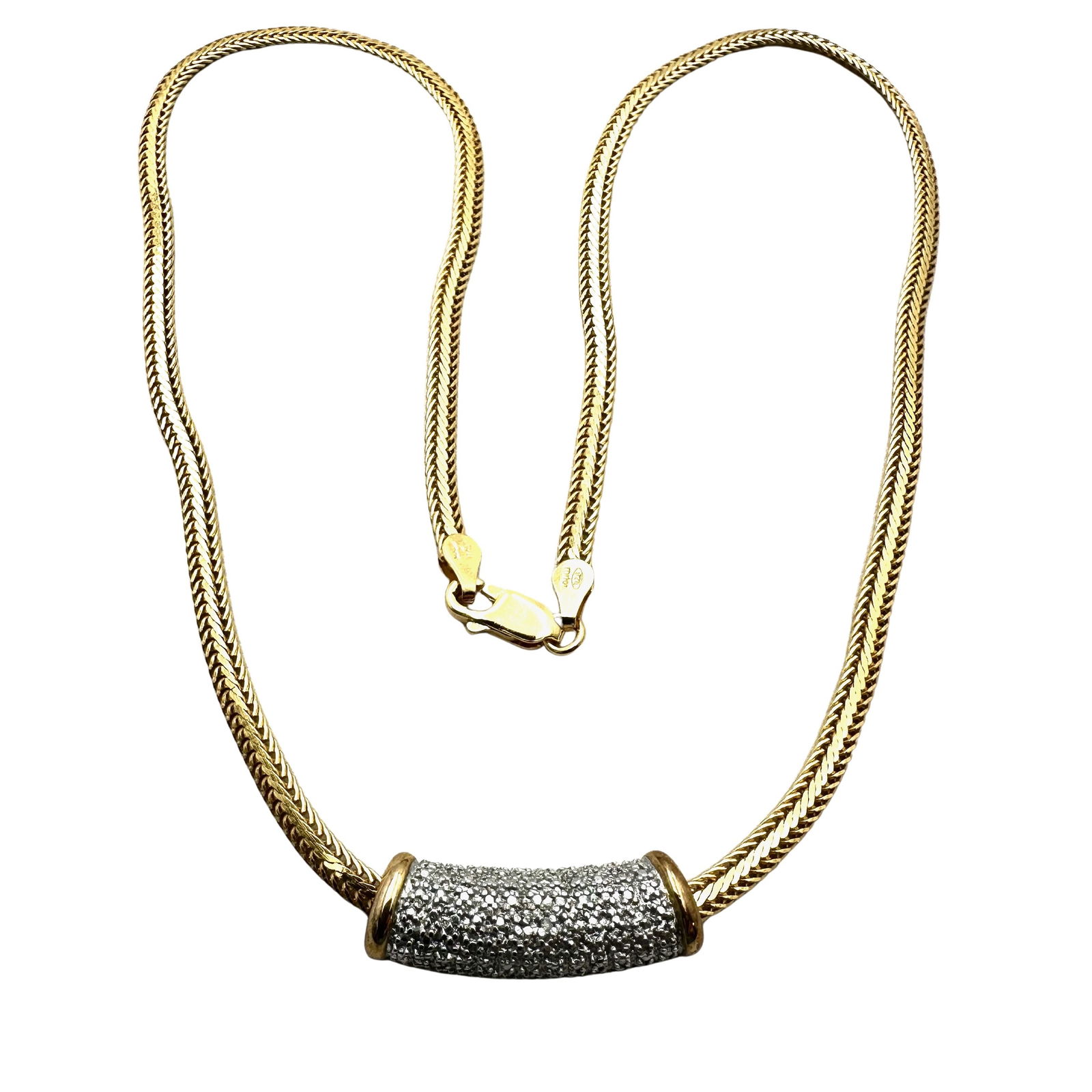 Ross Simons Diamond Slide Pendant Gold Over Sterling Silver 17 Inch Chain Weight 13 Grams: Ross Simons Diamond Slide Pendant Gold Over Sterling Silver 17 Inch Chain Weight 13 Grams