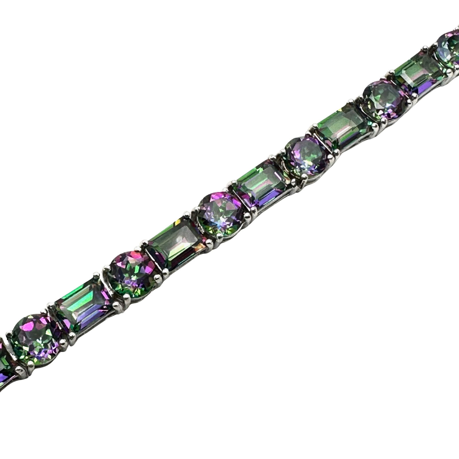 Color Changing Sapphire Sterling Silver Tennis Bracelet 7 Inch Pristine Condition 16.3 Grams (1 of 3)