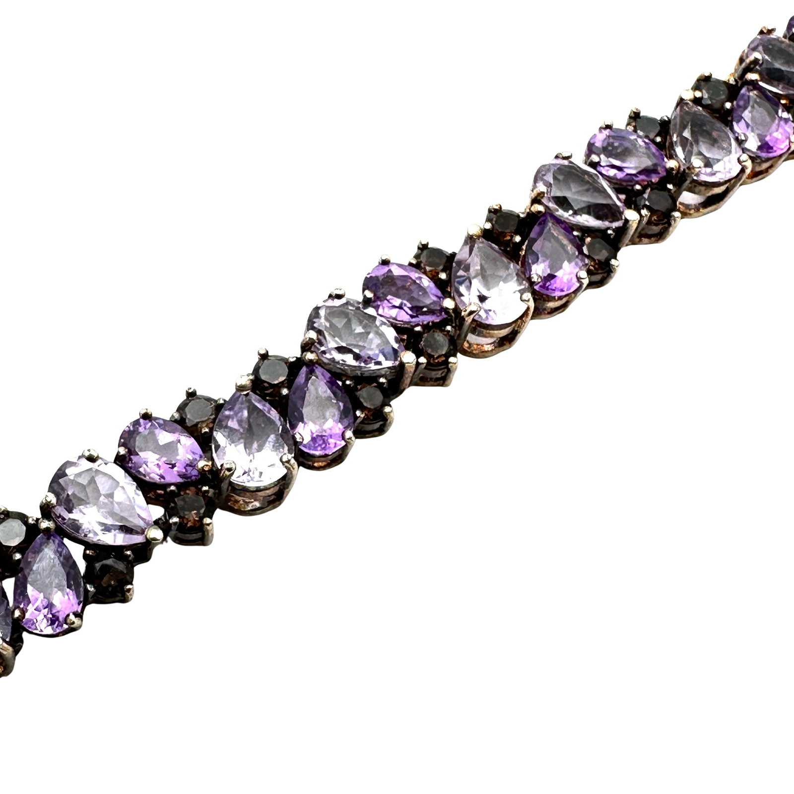 Purple Gemstone Gold Over Sterling Silver Tennis Bracelet 7.25 Inch Weight 20 Grams: Purple Gemstone Gold Over Sterling Silver Tennis Bracelet 7.25 Inch Weight 20 Grams