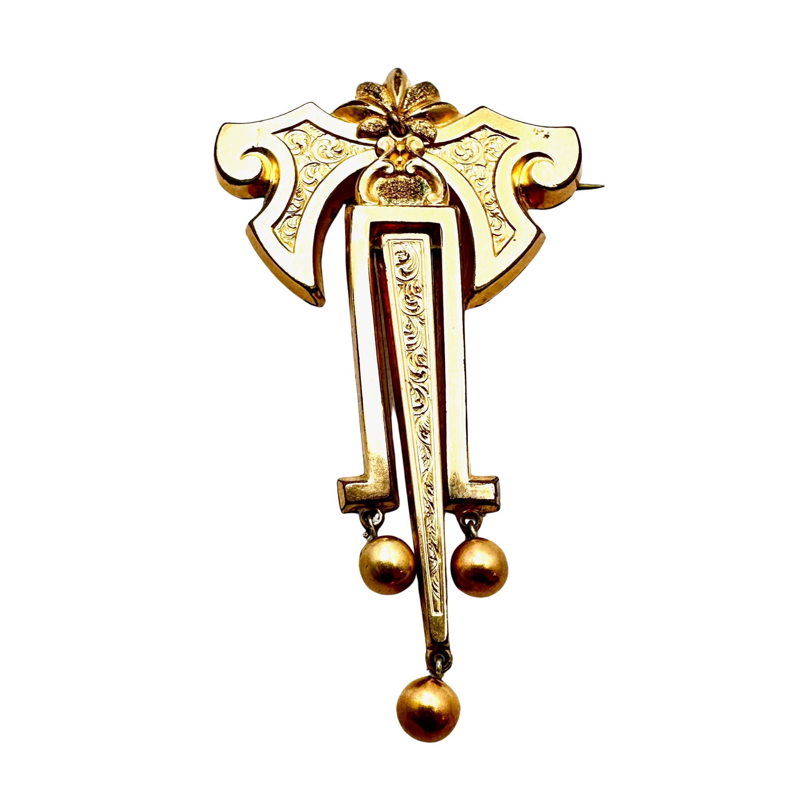 Antique Victorian Gold Filled Brooch Pendant 3 Inch Length (1 of 2)