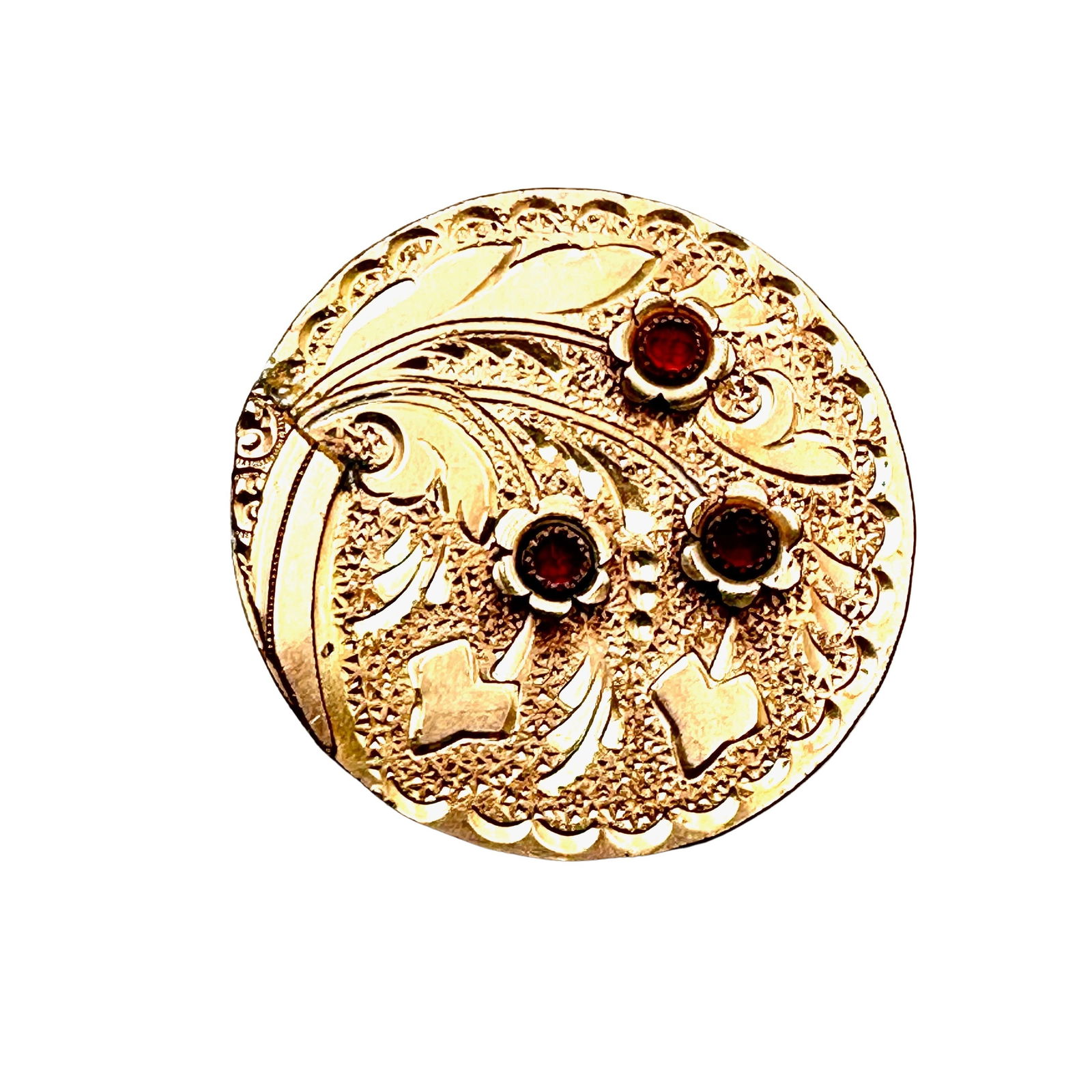 Antique Victorian Red Stone Gold Filled Brooch Pin 1.25 Inch: Antique Victorian Red Stone Gold Filled Brooch Pin 1.25 Inch