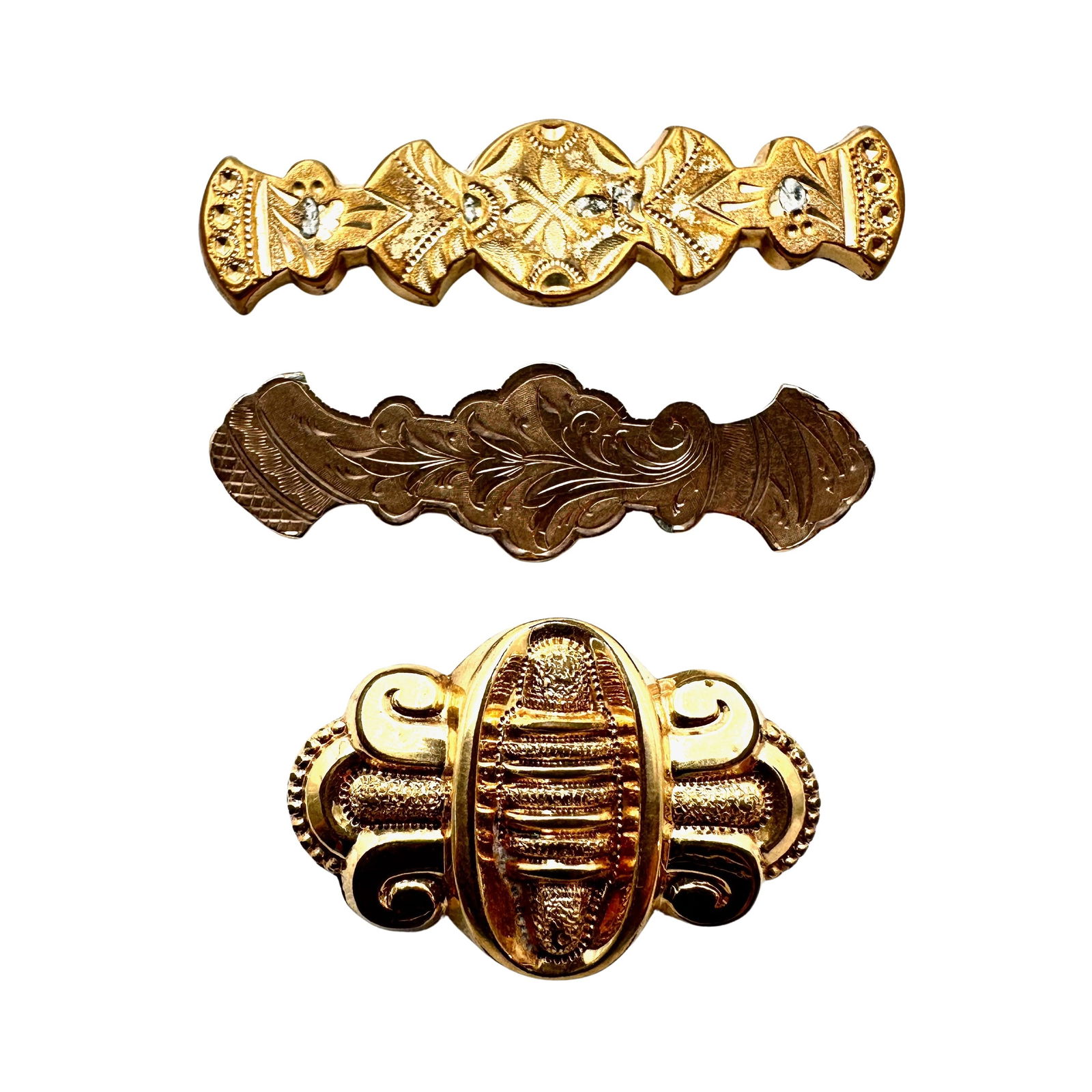 Jewelry Group Antique Victorian Gold Filled Brooches (1 of 2)