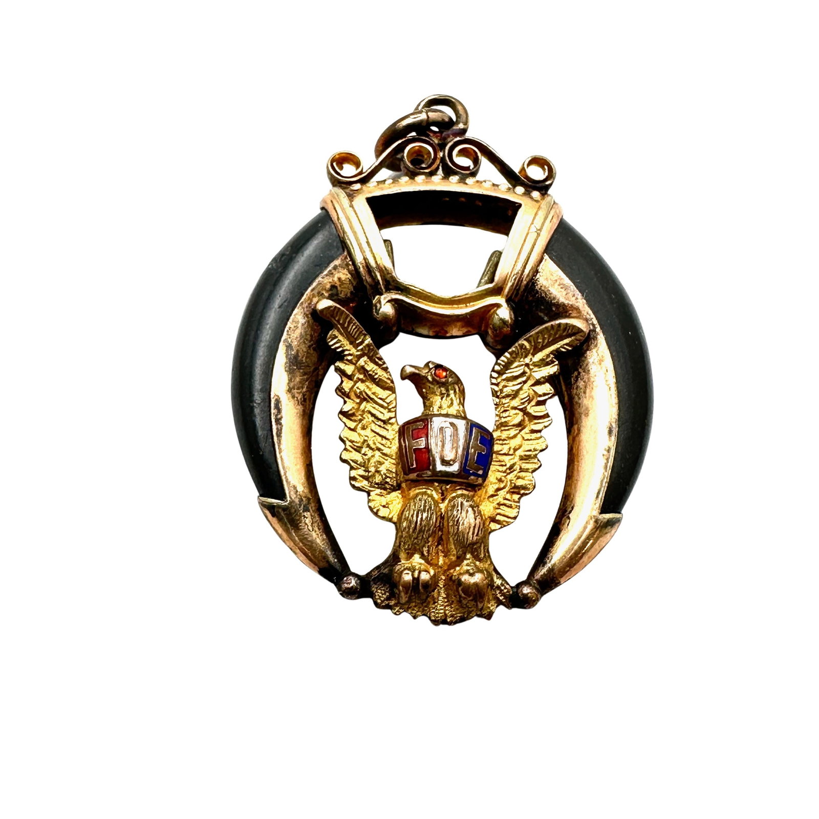 Antique Vintage FOE Fraternity of Eagles Gold Filled Watch Fob Pendant: Antique Vintage FOE Fraternity of Eagles Gold Filled Watch Fob Pendant