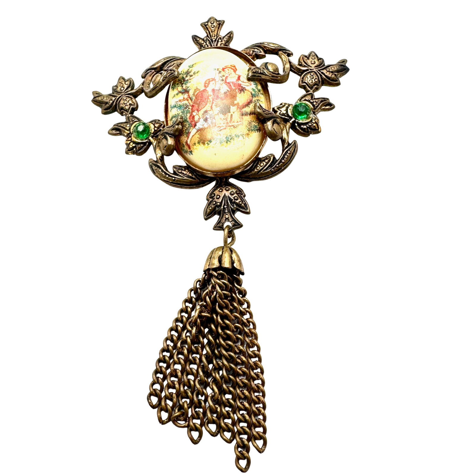 Vintage Portrait Gold Tone Brooch Pin 3 Inch: Vintage Portrait Gold Tone Brooch Pin 3 Inch