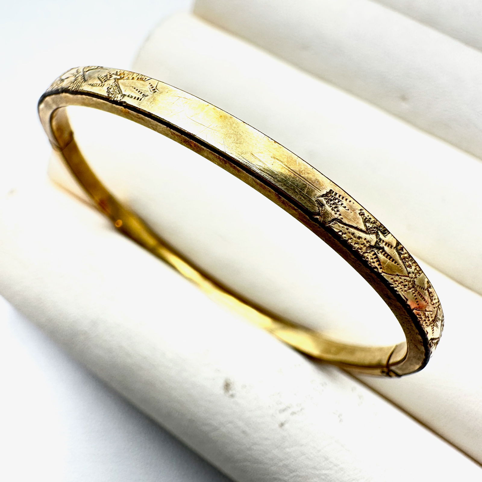 Antique Victorian Gold Filled Child's Bangle Bracelet 5.5 Inch (1 of 2)