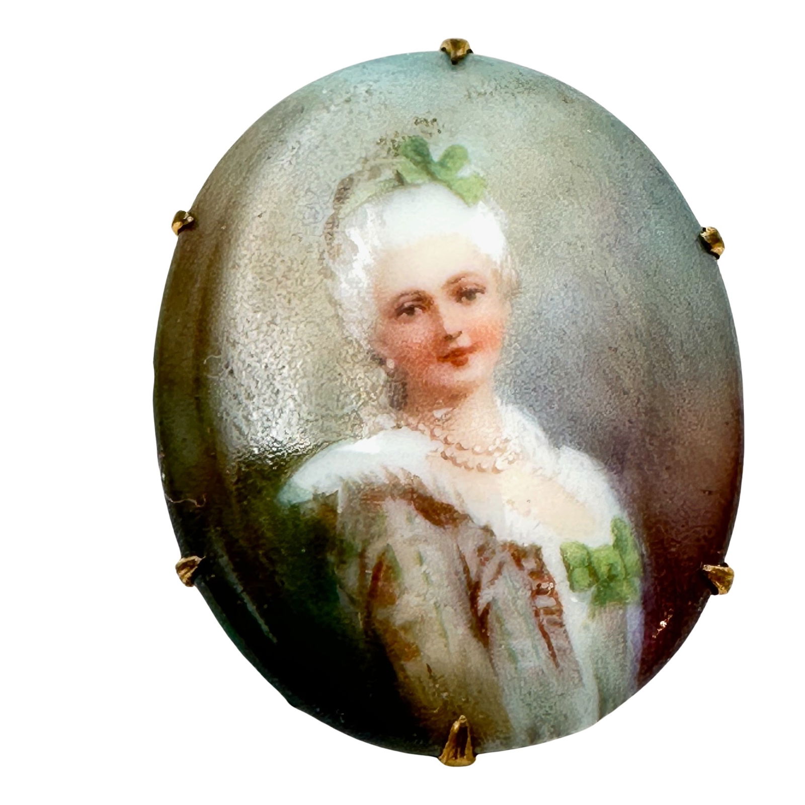 Antique Victorian Gold Filled 1.25 Inch Portrait Brooch Pin (1 of 2)