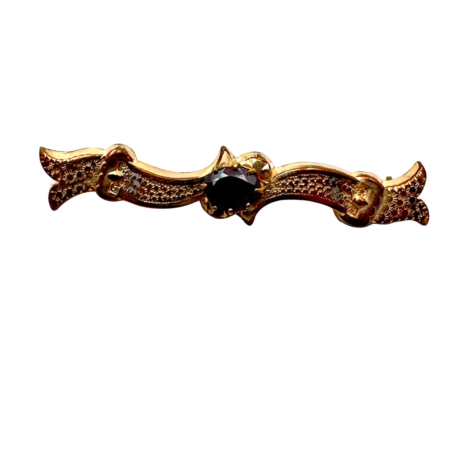 Antique Victorian Gold Filled Garnet Brooch Pin 2.25 Inch: Antique Victorian Gold Filled Garnet Brooch Pin 2.25 Inch