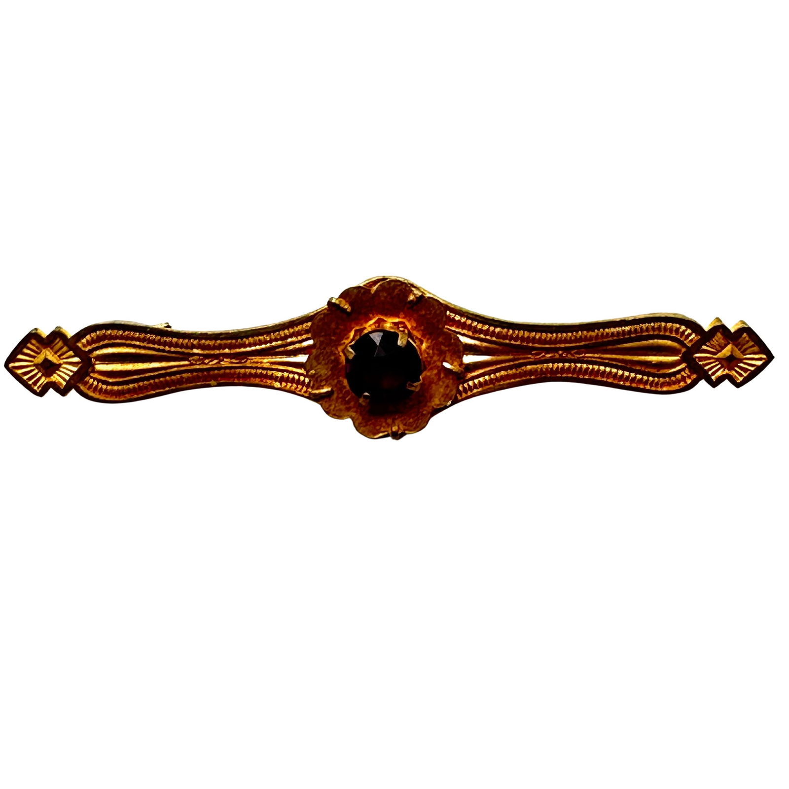 Antique Victorian Gold Filled Pink Glass Stone Brooch Pin 2.25 Inch: Antique Victorian Gold Filled Pink Glass Stone Brooch Pin 2.25 Inch