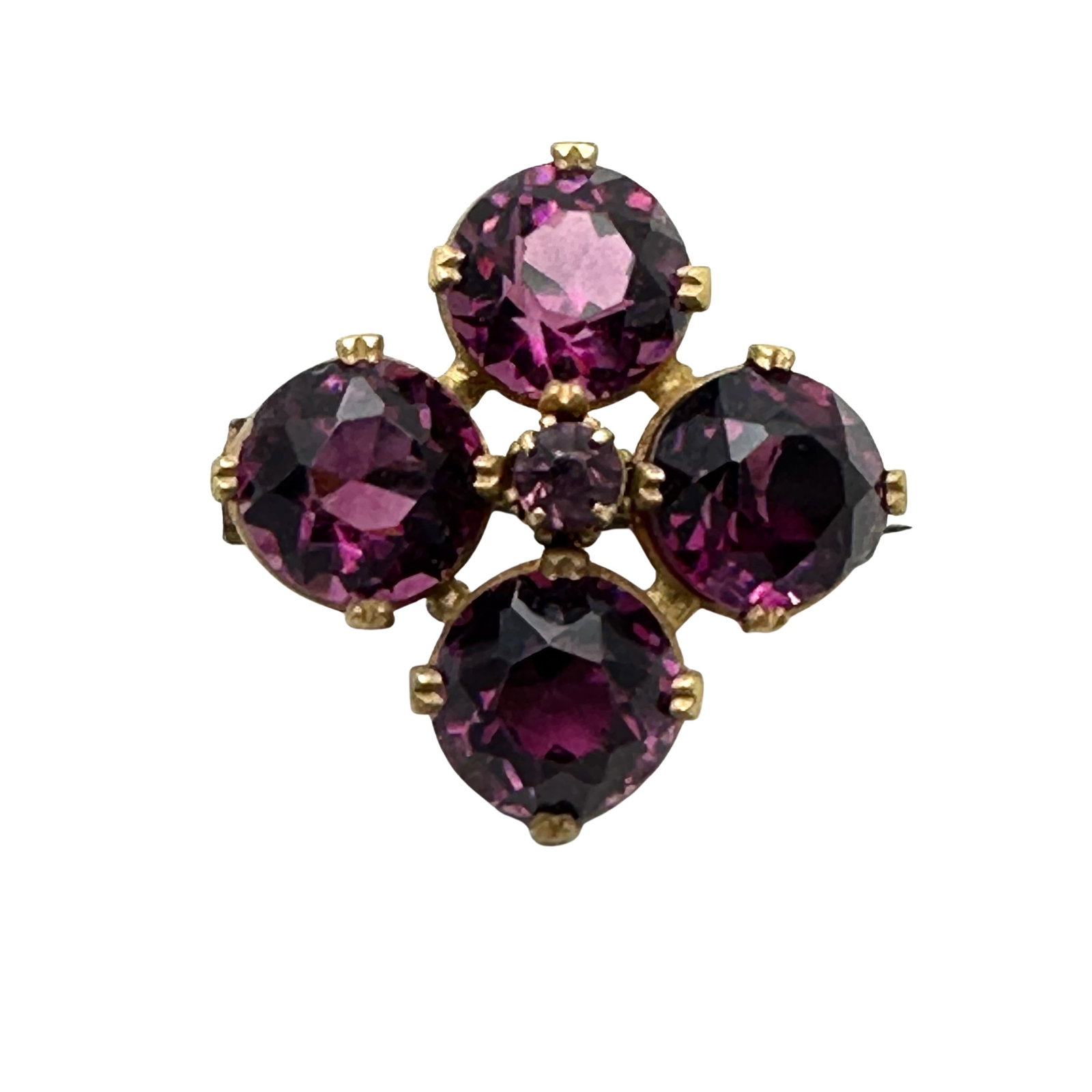 Antique Purple Czech Glass Brooch Pin 1 Inch: Antique Purple Czech Glass Brooch Pin 1 Inch