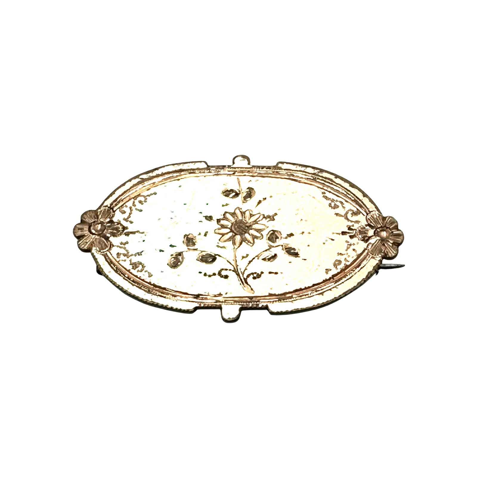 Antique Victorian Gold Filled Oval Brooch Pin 1.25 Inch: Antique Victorian Gold Filled Oval Brooch Pin 1.25 Inch