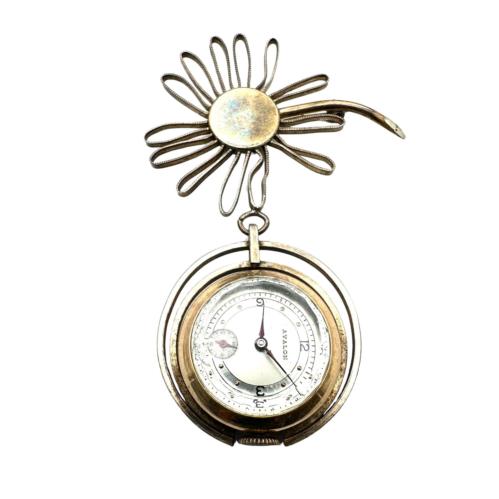 Antique Avalon 10K Gold Filled Pocket Watch and Brooch Pin (1 of 2)