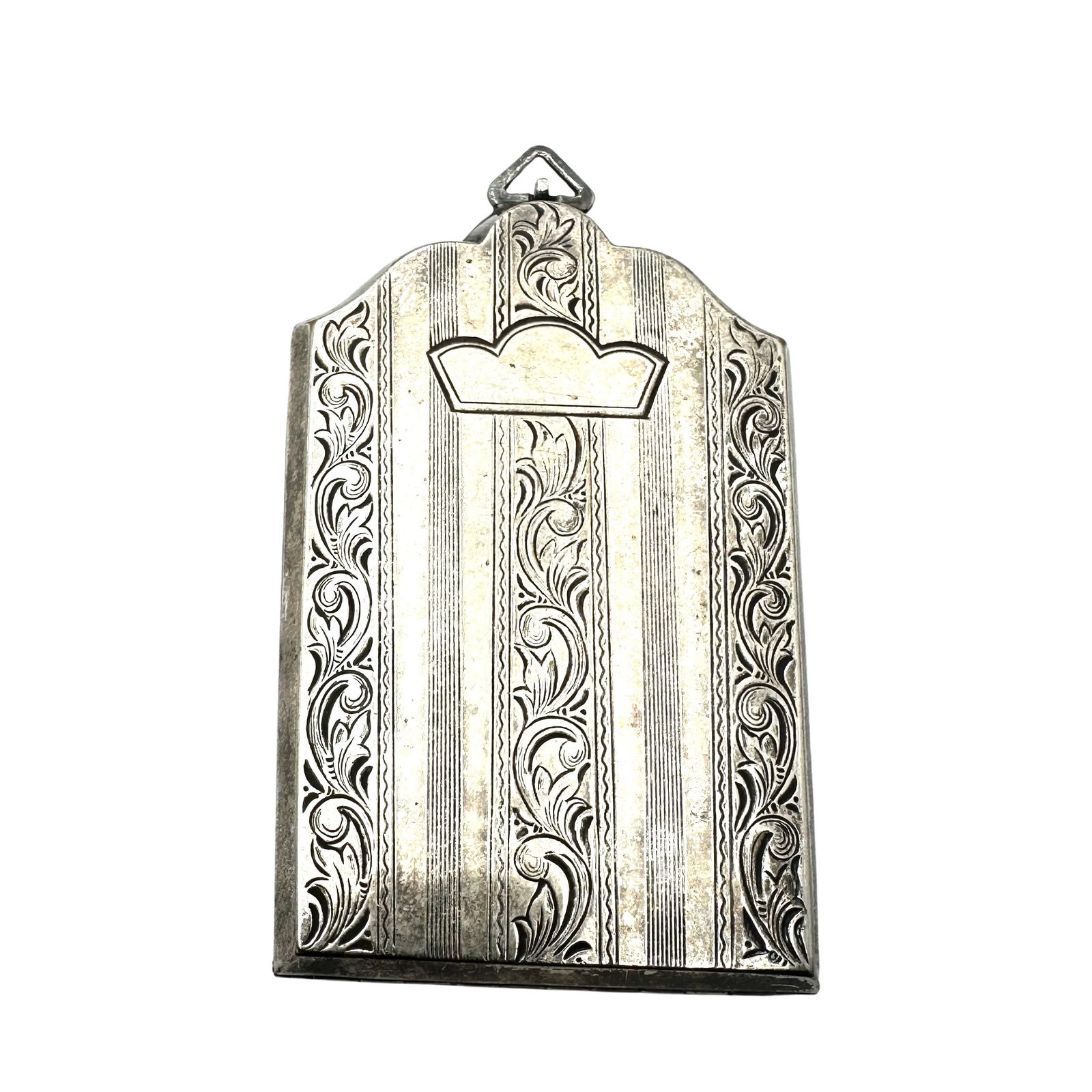 Antique Silver Plate Compact Money Holder 3.5 Inch by 2 Inch (1 of 3)