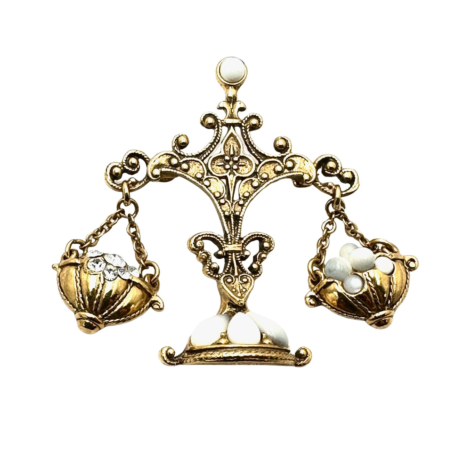 Vintage Scales of Justice Gold Tone Brooch Pin 2 Inch: Vintage Scales of Justice Gold Tone Brooch Pin 2 Inch