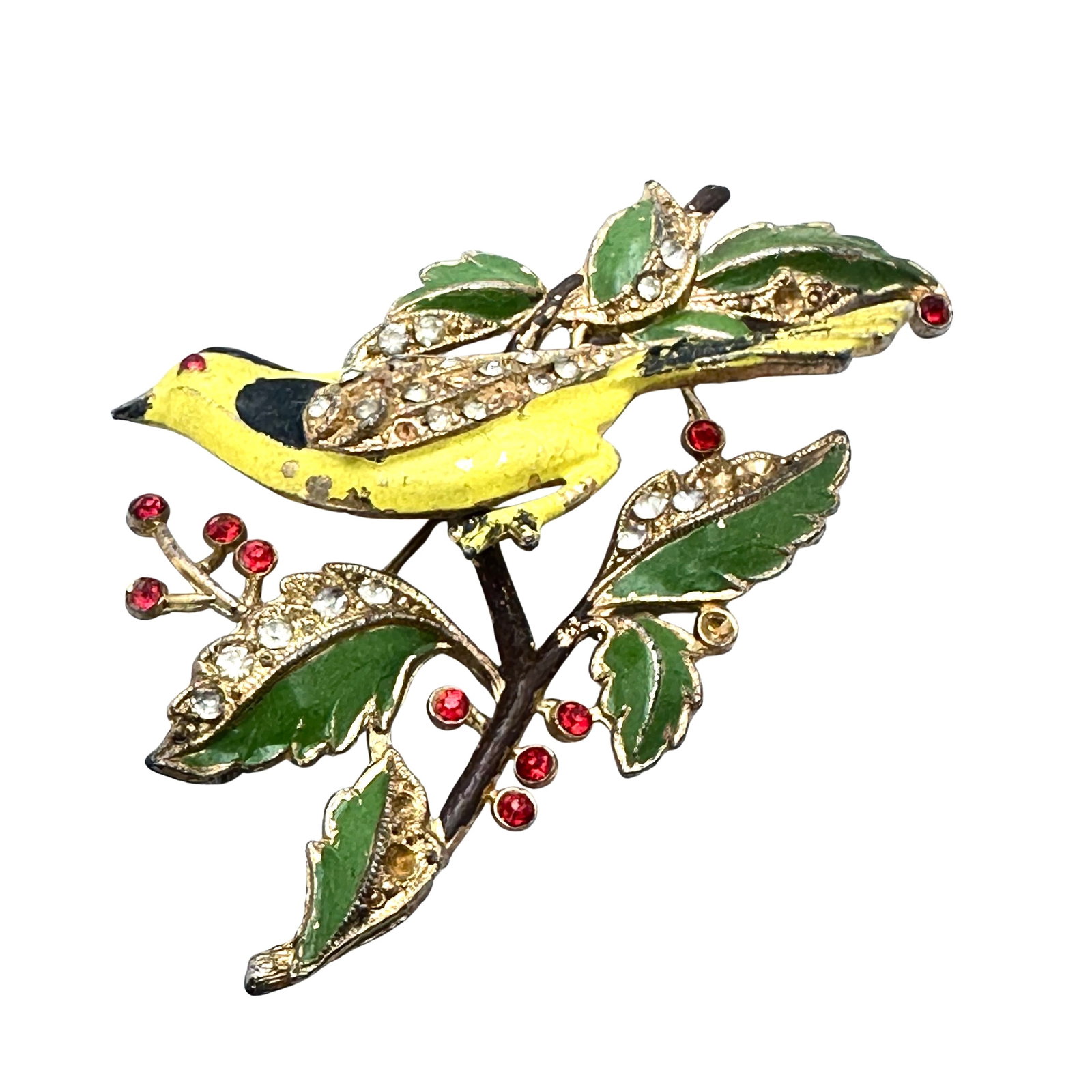 Antique Enamel Pot Metal Trembler Brooch 2.75 Inch Selling As Is Some missing little stones: Antique Enamel Pot Metal Trembler Brooch 2.75 Inch Selling As Is Some missing little stones