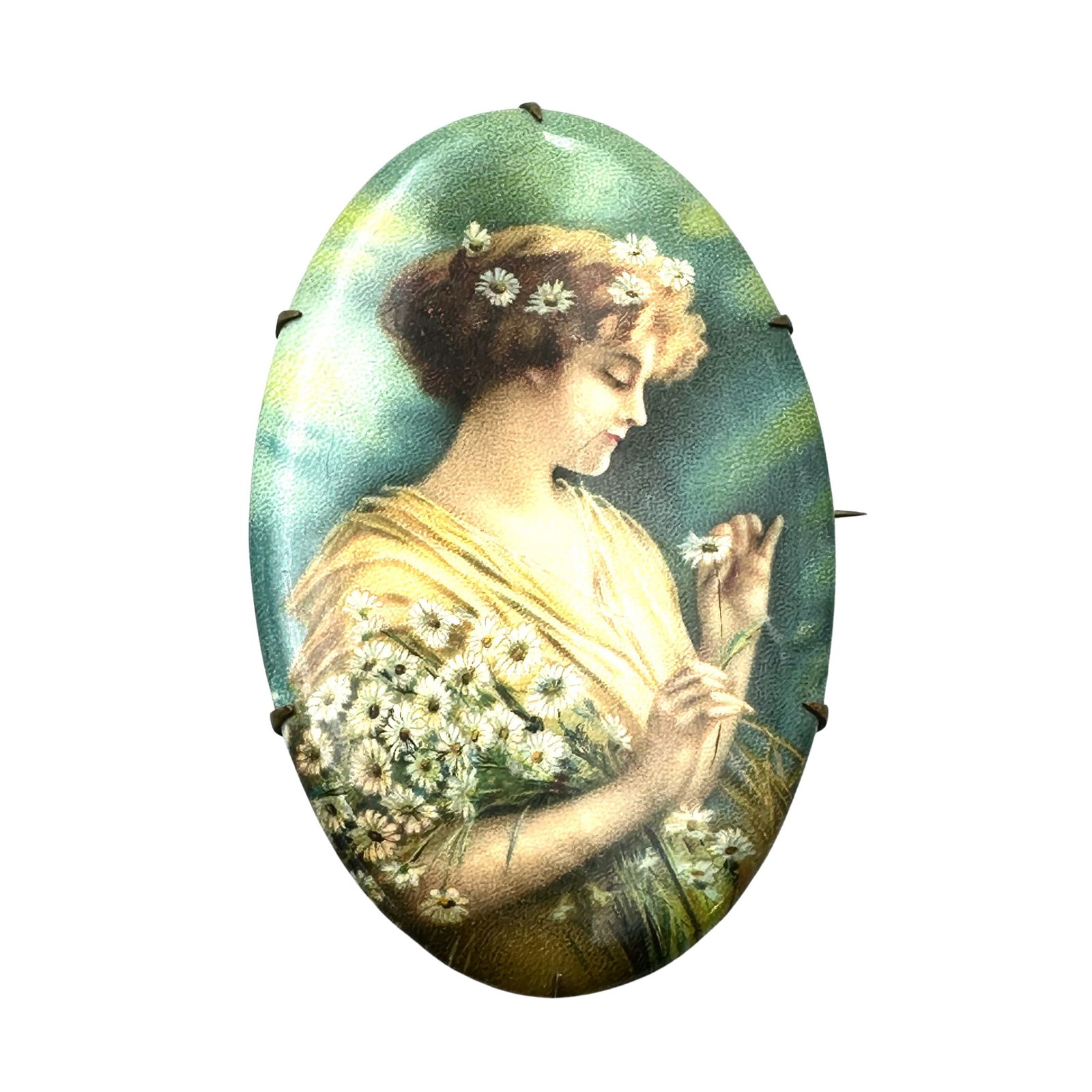 Antique Portrait Brooch Pin 3 Inch Advertising Gottmann & Kretohmer Chocolate Makers Chicago (1 of 2)