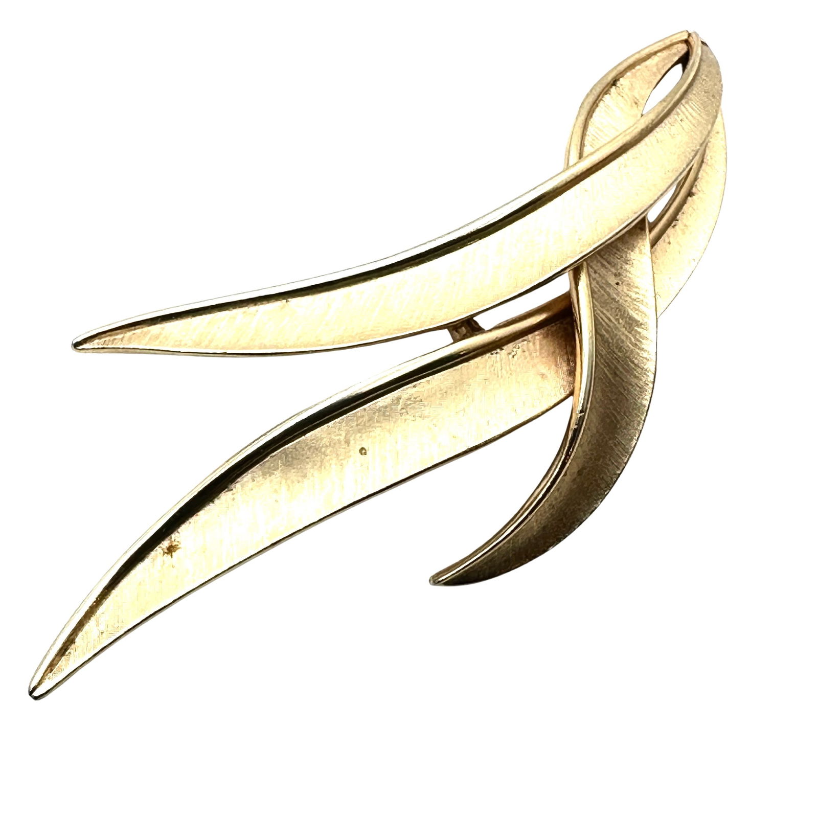 Vintage Trifari Gold Tone 4 Inch Brooch Pin: Vintage Trifari Gold Tone 4 Inch Brooch Pin