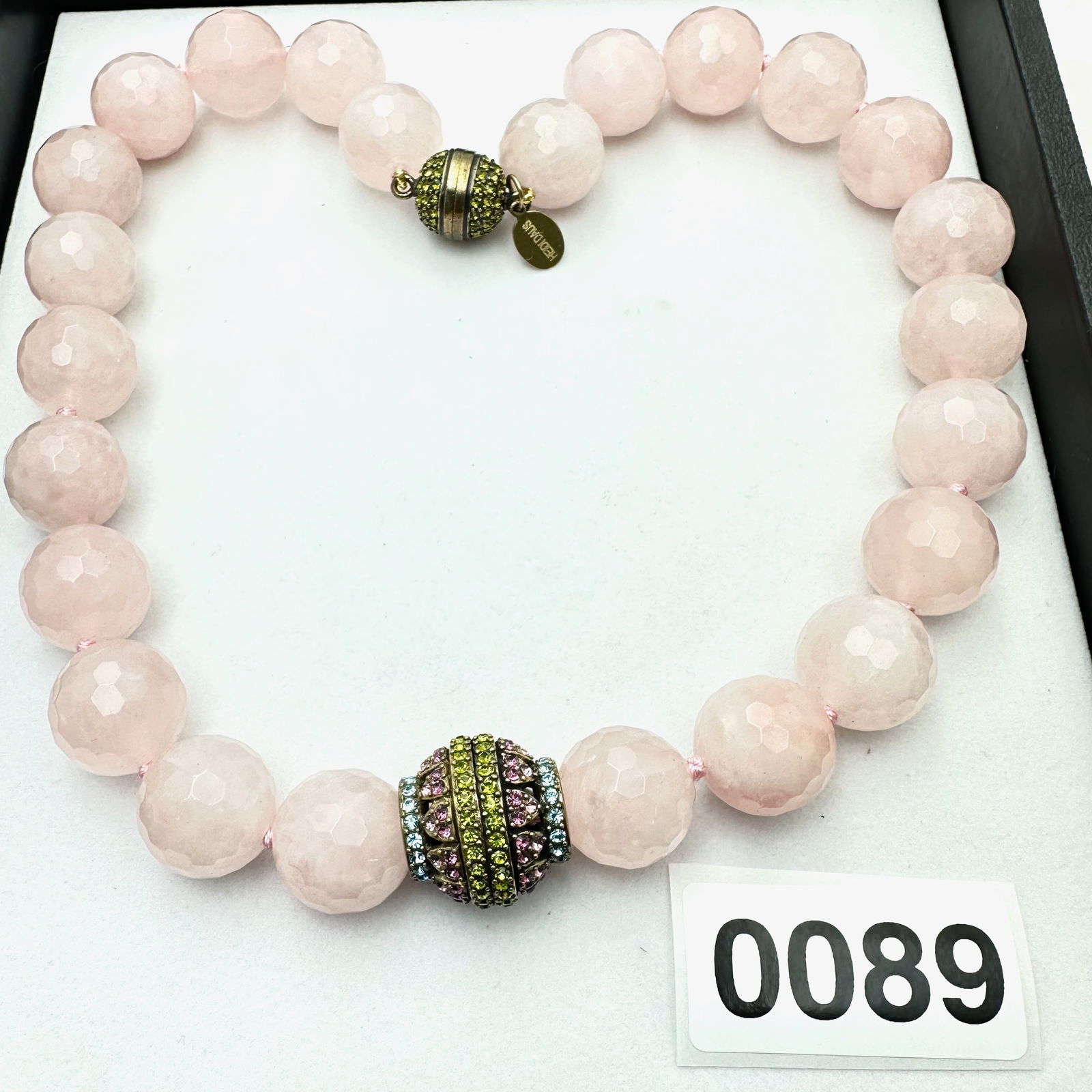 Jewelry Group Lot Heidi Daus Pink Rose Quartz Bead Multicolor Crystal Choker Necklace (1 of 2)