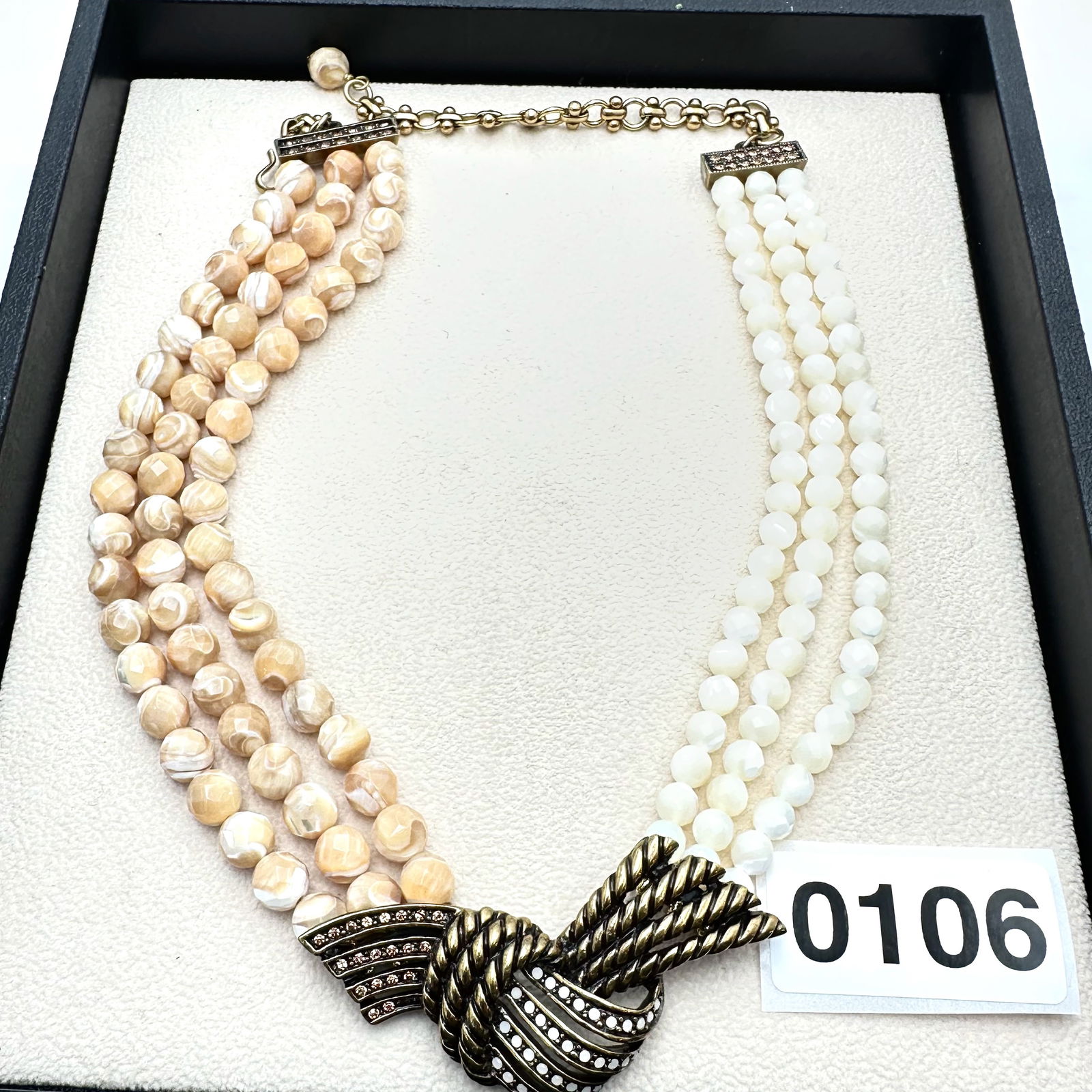 Jewelry Group Lot Heidi Daus Glass Bead Crystal Bronze Tone Necklace: Jewelry Group Lot Heidi Daus Glass Bead Crystal Bronze Tone Necklace